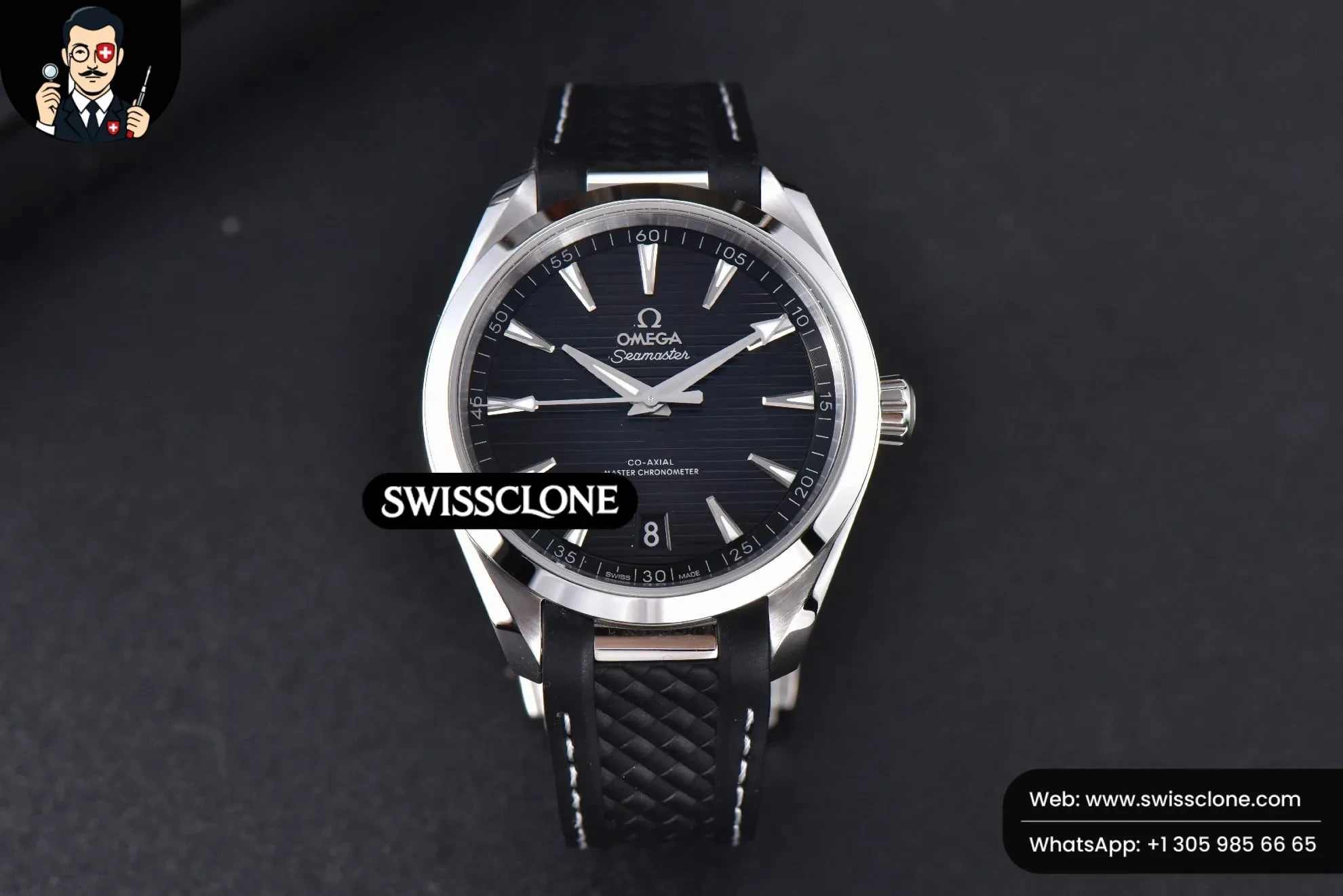 Omega Aqua Terra 150M SeaMaster 41mm Black Dial Silver Hands Black Rubber