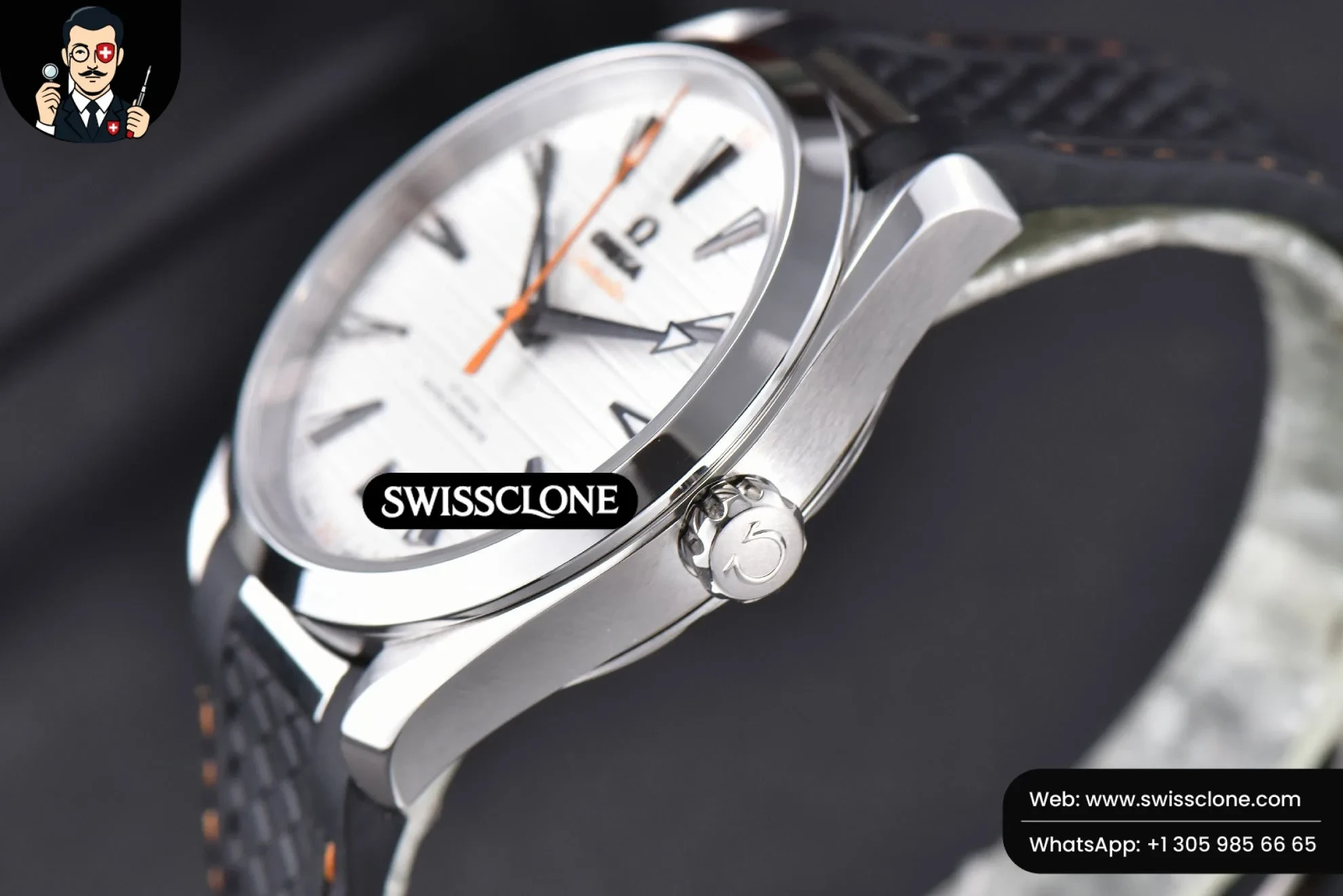 Omega Aqua Terra 150M SeaMaster 41mm White Dial Orange Hands Black Rubber 1:1 Super Clone - On-Wrist Presence View