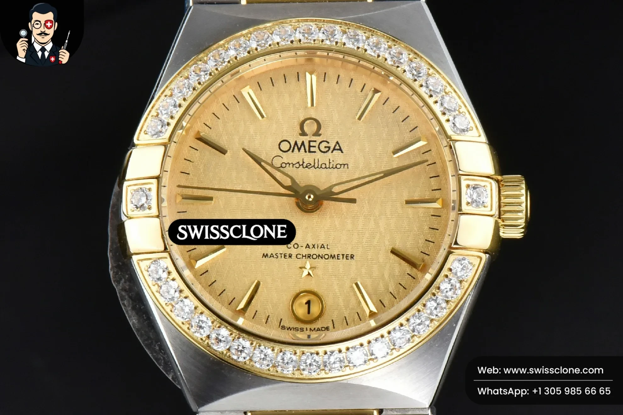 Omega Constellation 29mm TWSF Diamond Dial YG/SS