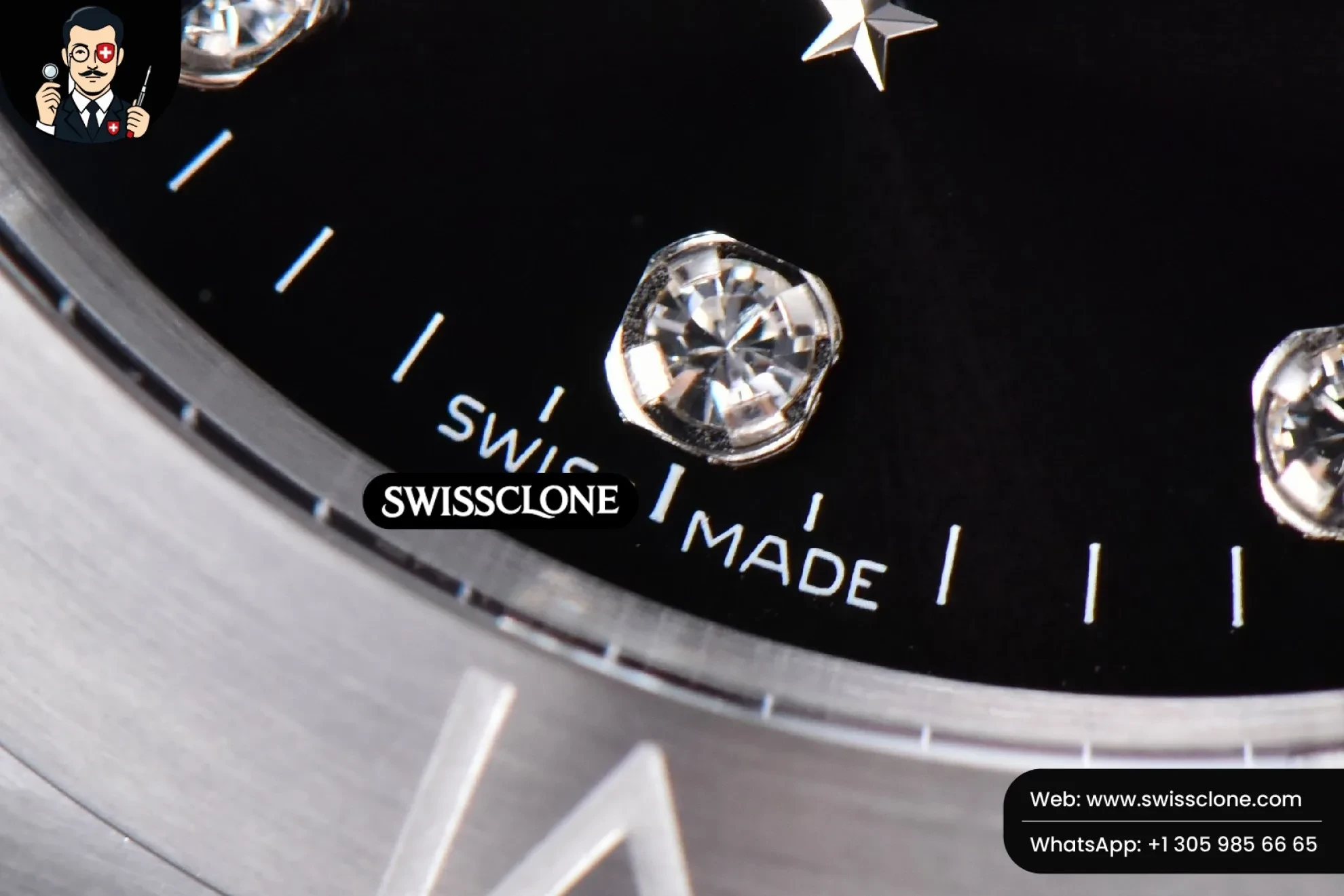 Omega Constellation 38mm Black Dial Diamond Markers on - Clasp, Bracelet & Buckle Detail | 1:1 Swiss Super Clone
