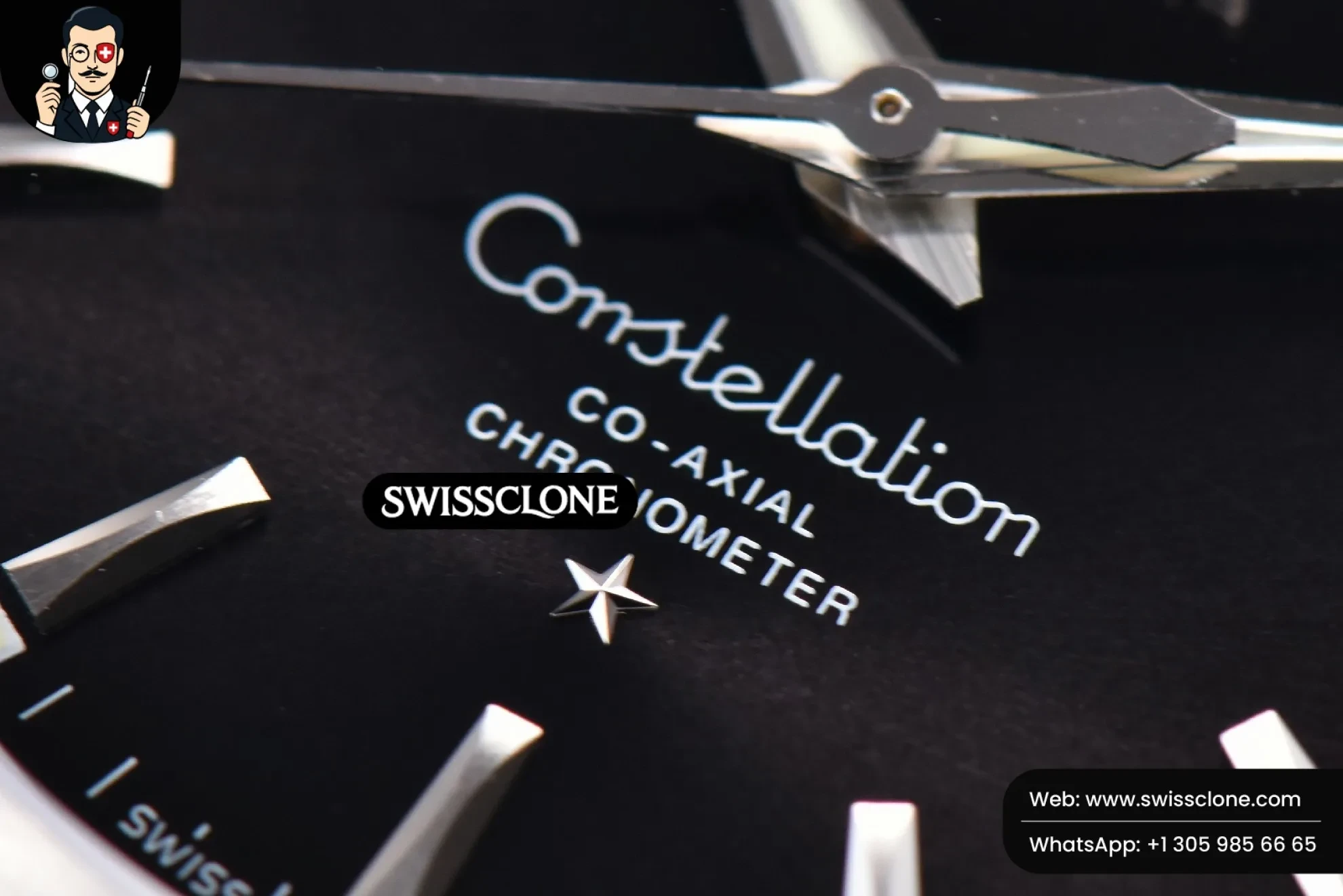 Omega Constellation 38mm Black Dial Stick Markers on - Clasp, Bracelet & Buckle Detail | 1:1 Swiss Super Clone