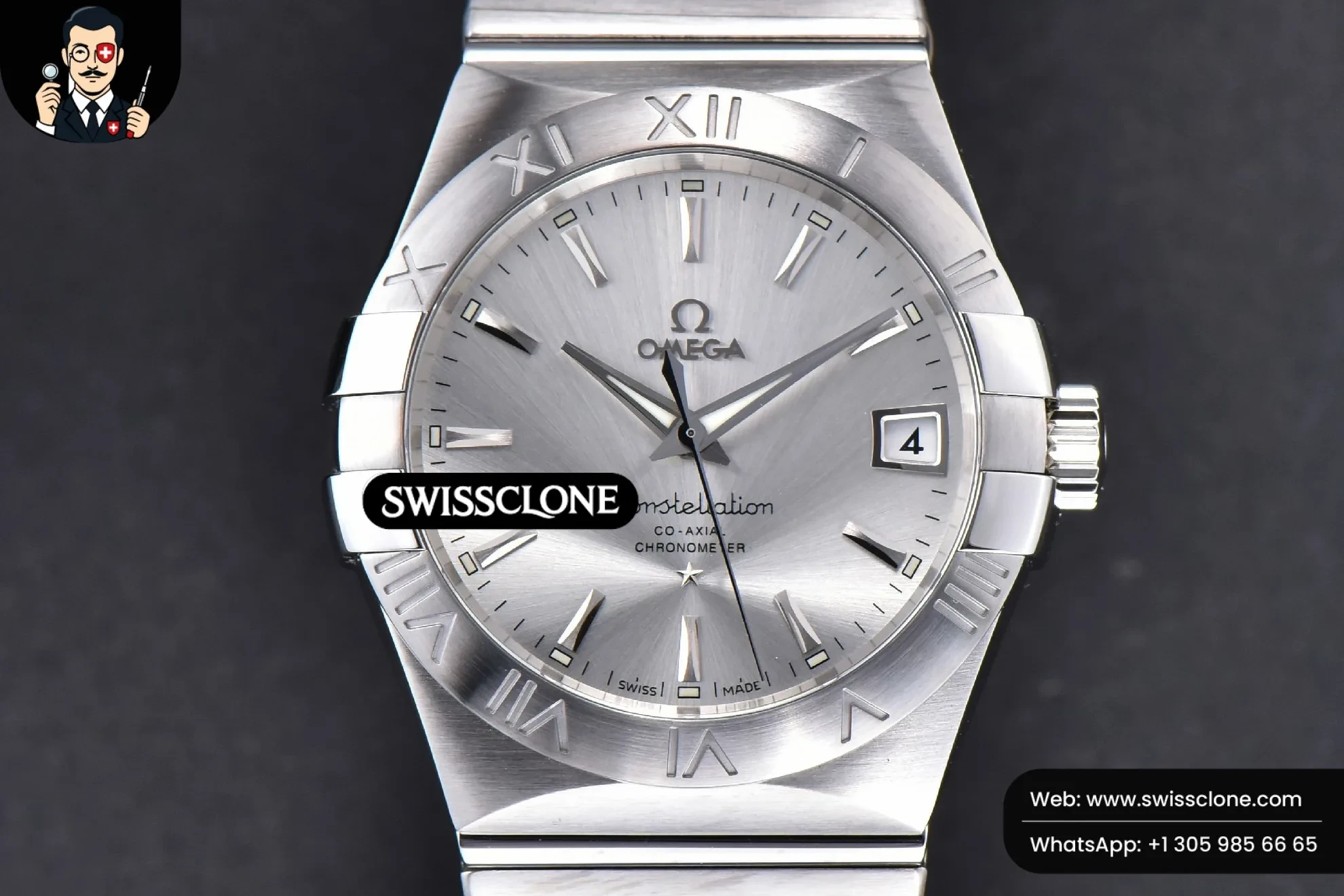 Omega Constellation 38mm Silver Dial Stick Markers on