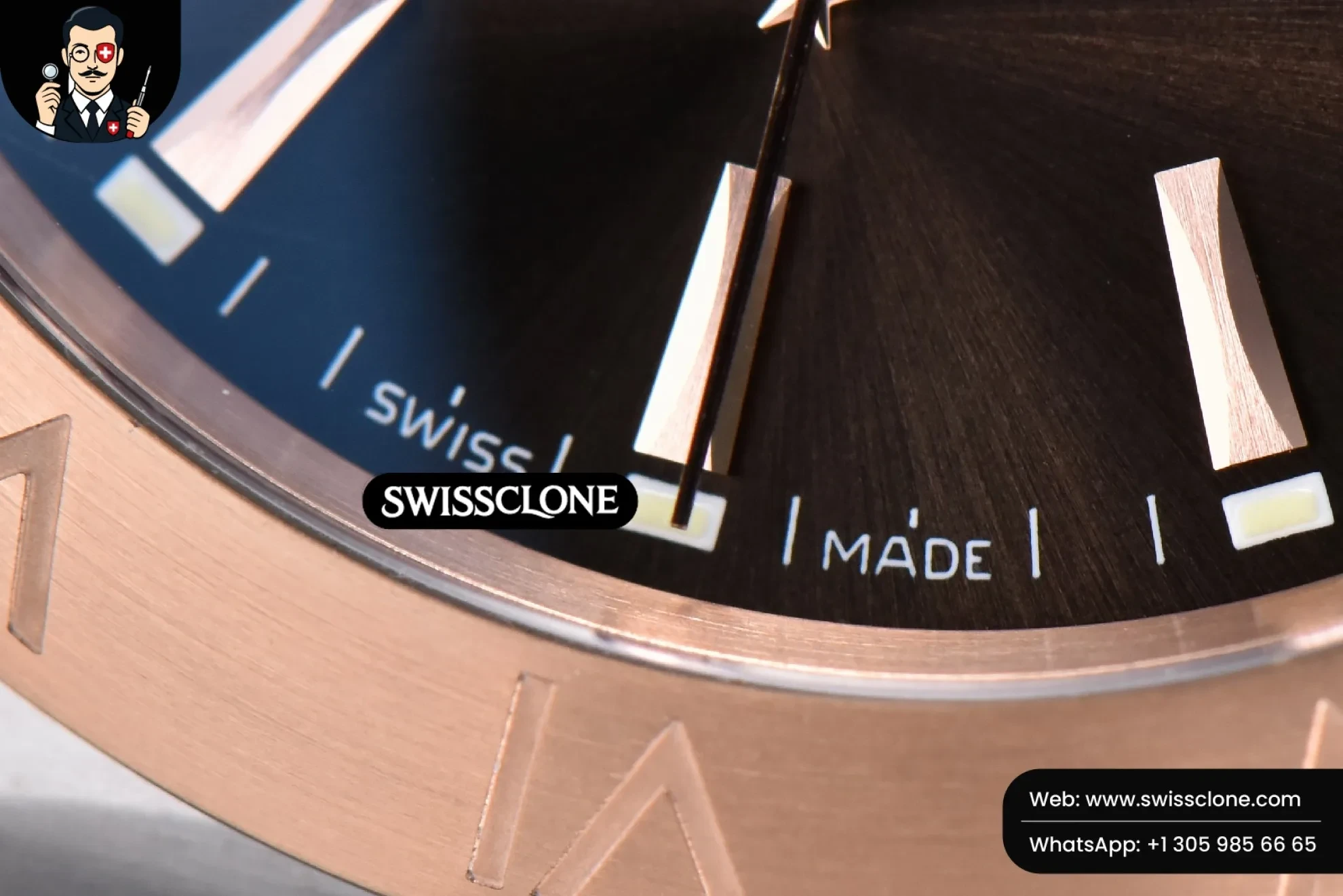 Omega Constellation 38mm SS/RG Brown Dial Stick Markers on SS/RG - Clasp, Bracelet & Buckle Detail | 1:1 Swiss Super Clone