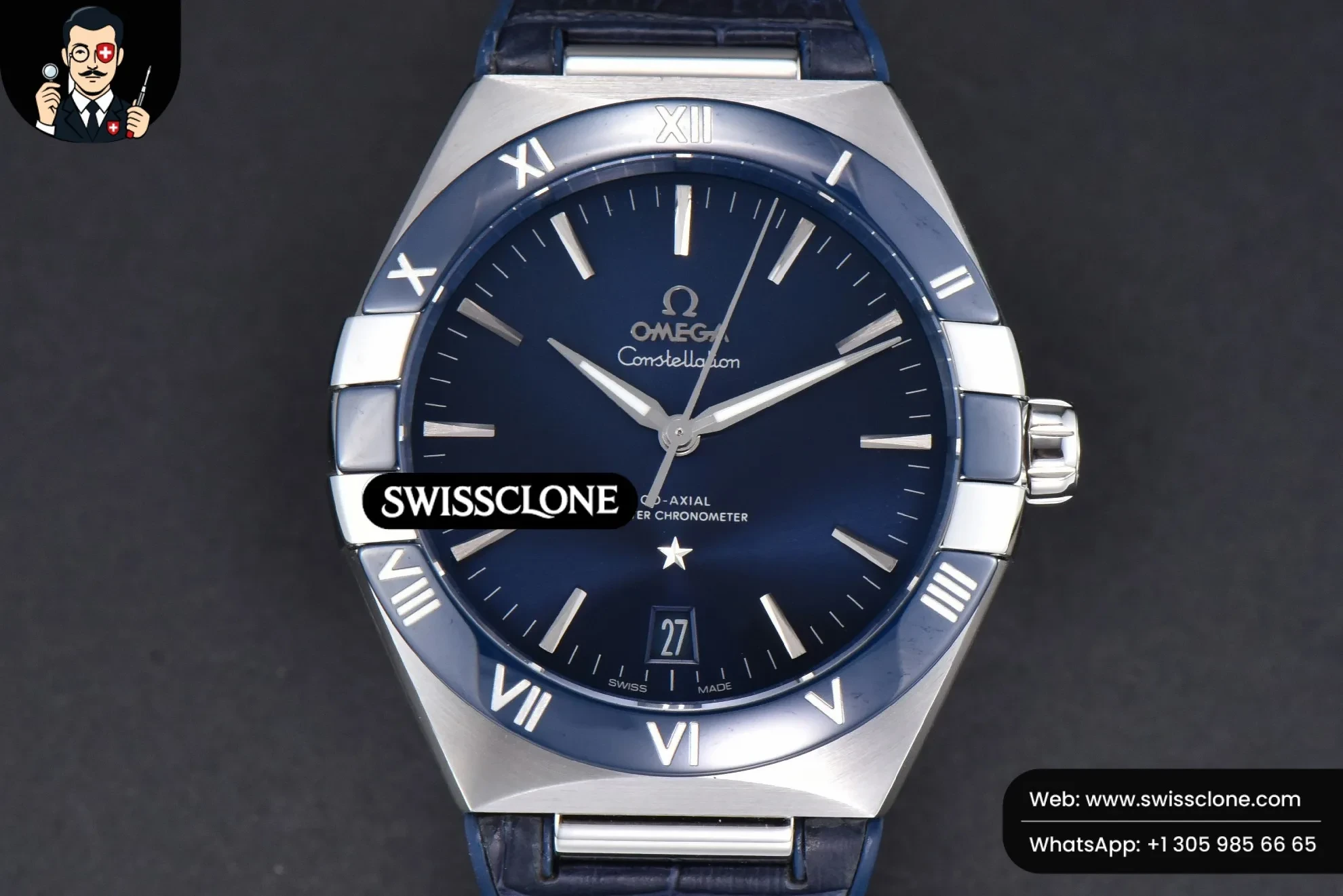 Omega Constellation 41mm Blue Ceramic Blue Dial Blue Gummy