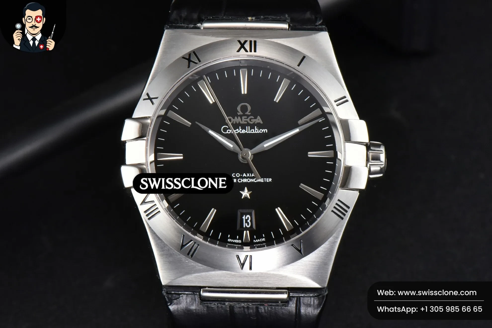 Omega Constellation AIF 41mm Black Textured Dial Black Gummy