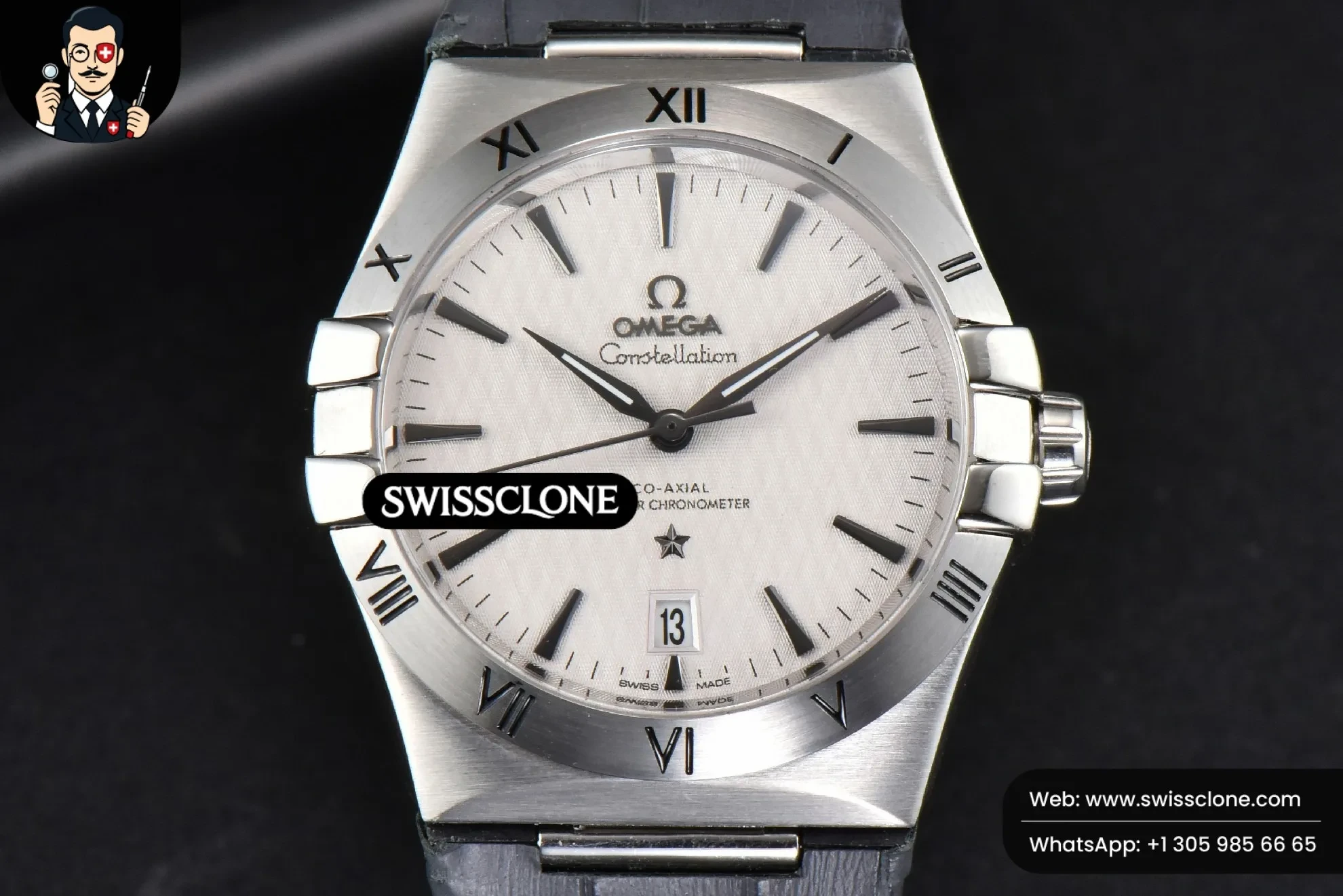 Omega Constellation AIF 41mm White Textured Dial Black Gummy