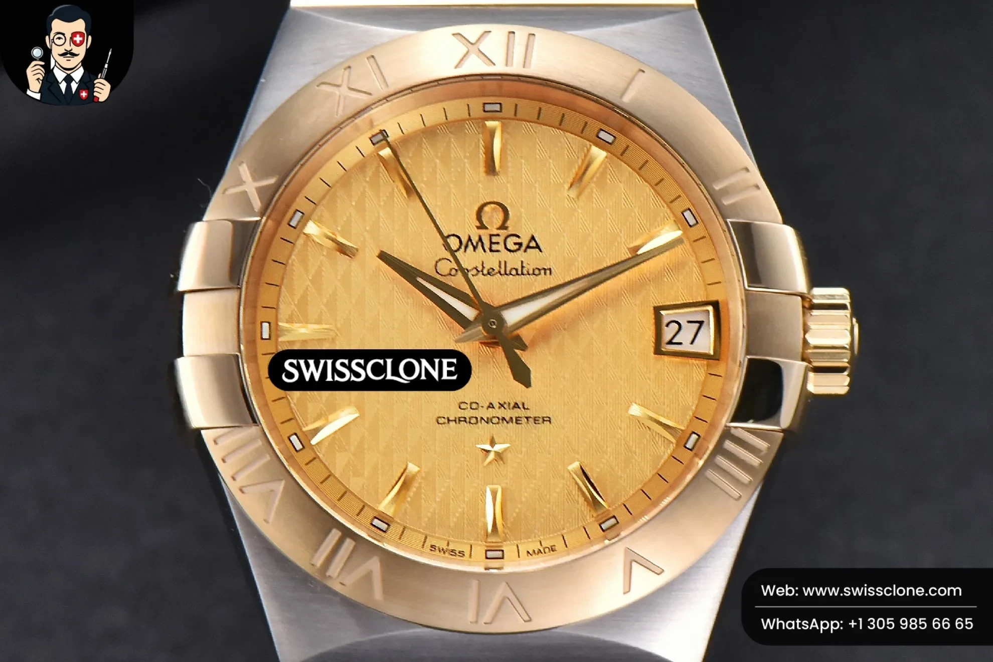 Omega Constellation YG/SS 38mm Gold Textured Dial YG/SS