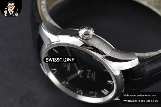 Omega De Ville Hour Vision 41mm Black Dial Black Croco 1:1 Super Clone - Lateral Case Thickness Profile