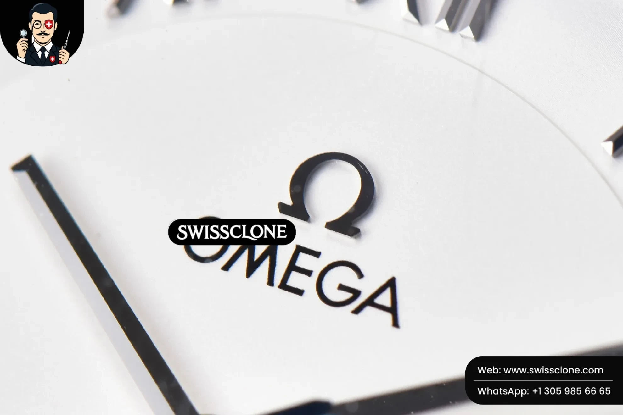 Omega De Ville Hour Vision 41mm White Dial Roma Marker 1:1 Super Clone - Bezel & Case Profile