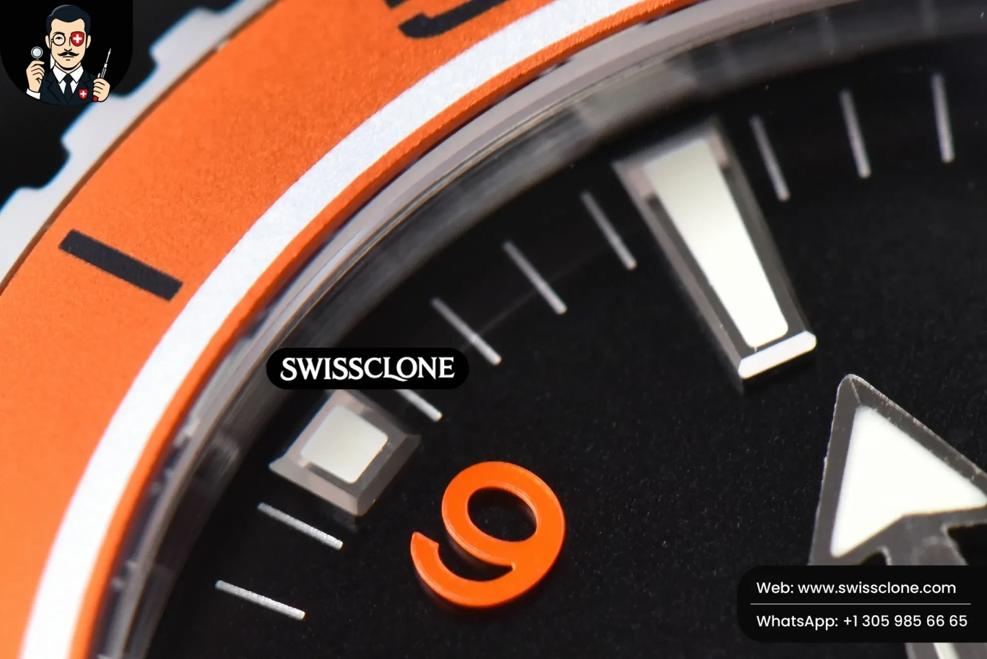 Omega Planet Ocean 600m 42mm Black Dial Orange Bezel - Clasp, Bracelet & Buckle Detail | 1:1 Swiss Super Clone