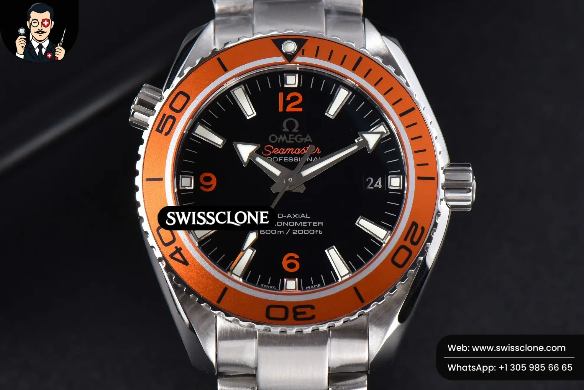 Omega Planet Ocean 600m 42mm Black Dial Orange Bezel