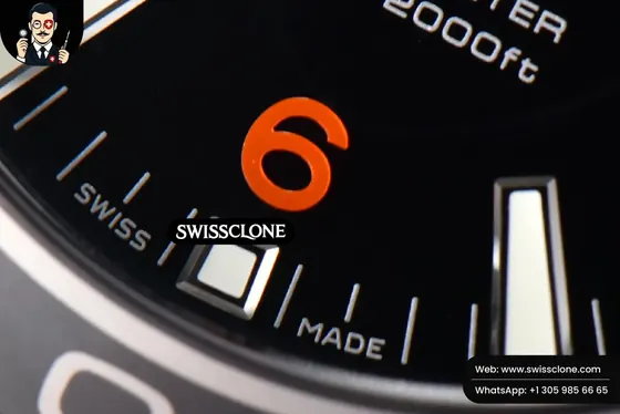 Omega Planet Ocean 600m 42mm Black Dial Orange Marker Rubber - Clasp, Bracelet & Buckle Detail | 1:1 Swiss Super Clone