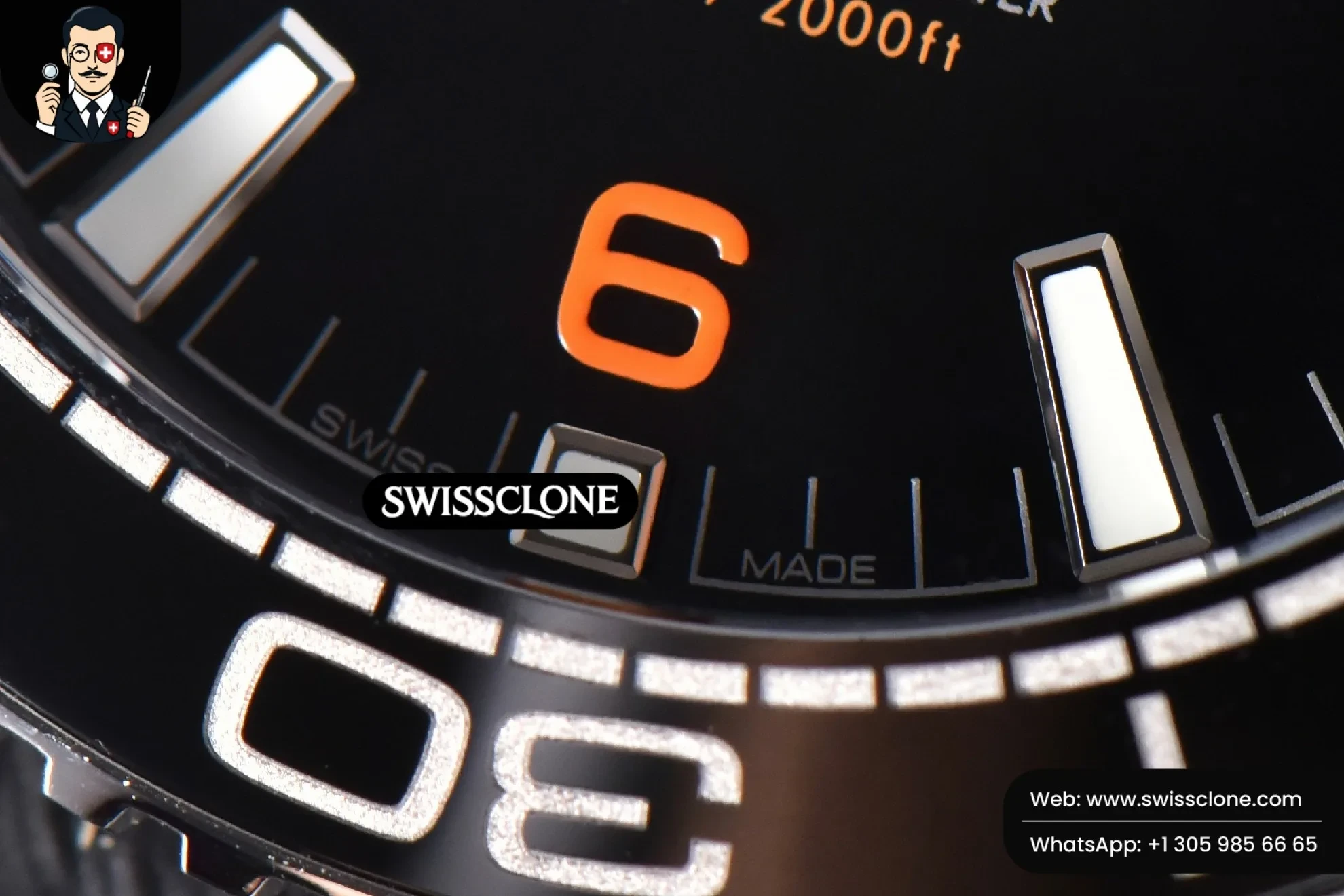 Omega Planet Ocean 600m 43.5mm Black Dial 1/4 Orange Bezel Rubber 1:1 Super Clone - On-Wrist Presence View