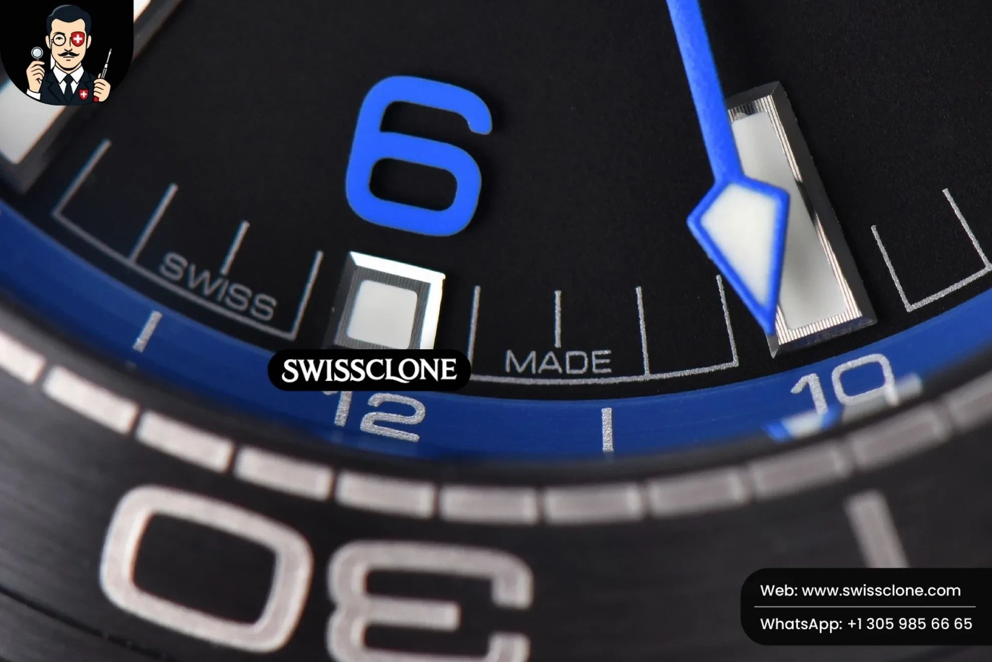 Omega Planet Ocean 600m Deep Black Real Ceramic 45.5mm Black/Blue Dial Black Rubber - Clasp, Bracelet & Buckle Detail | 1:1 Swiss Super Clone