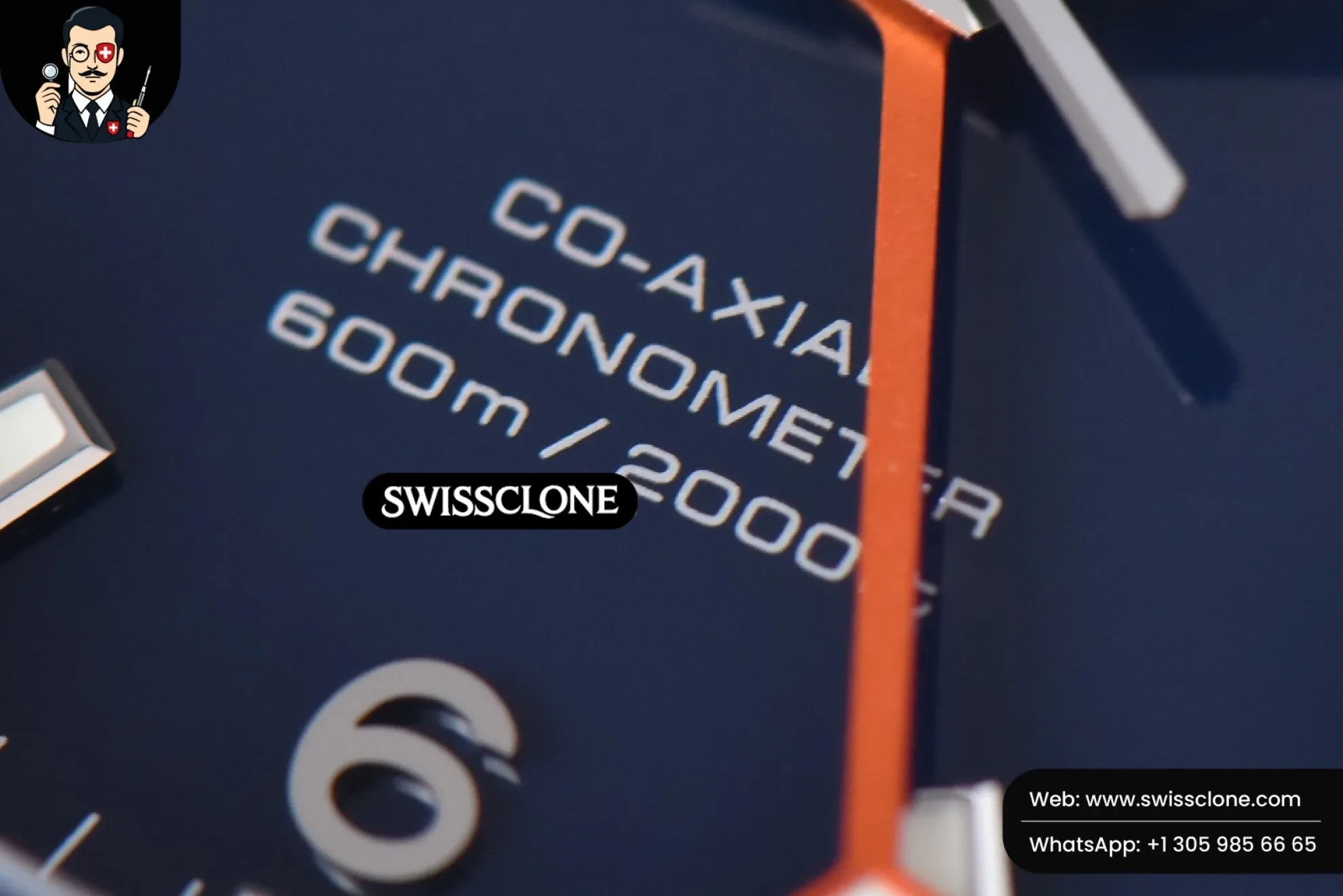 Omega Planet Ocean 600m GMT 43.5mm Blue Dial Orange/Blue Bezel - Clasp, Bracelet & Buckle Detail | 1:1 Swiss Super Clone
