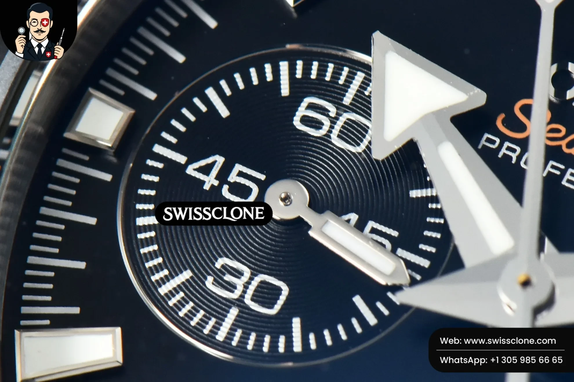 Omega Planet Ocean Chrono 45.5mm OMF Black Dial 1:1 Super Clone - Caseback & Cloned Calibre Movement