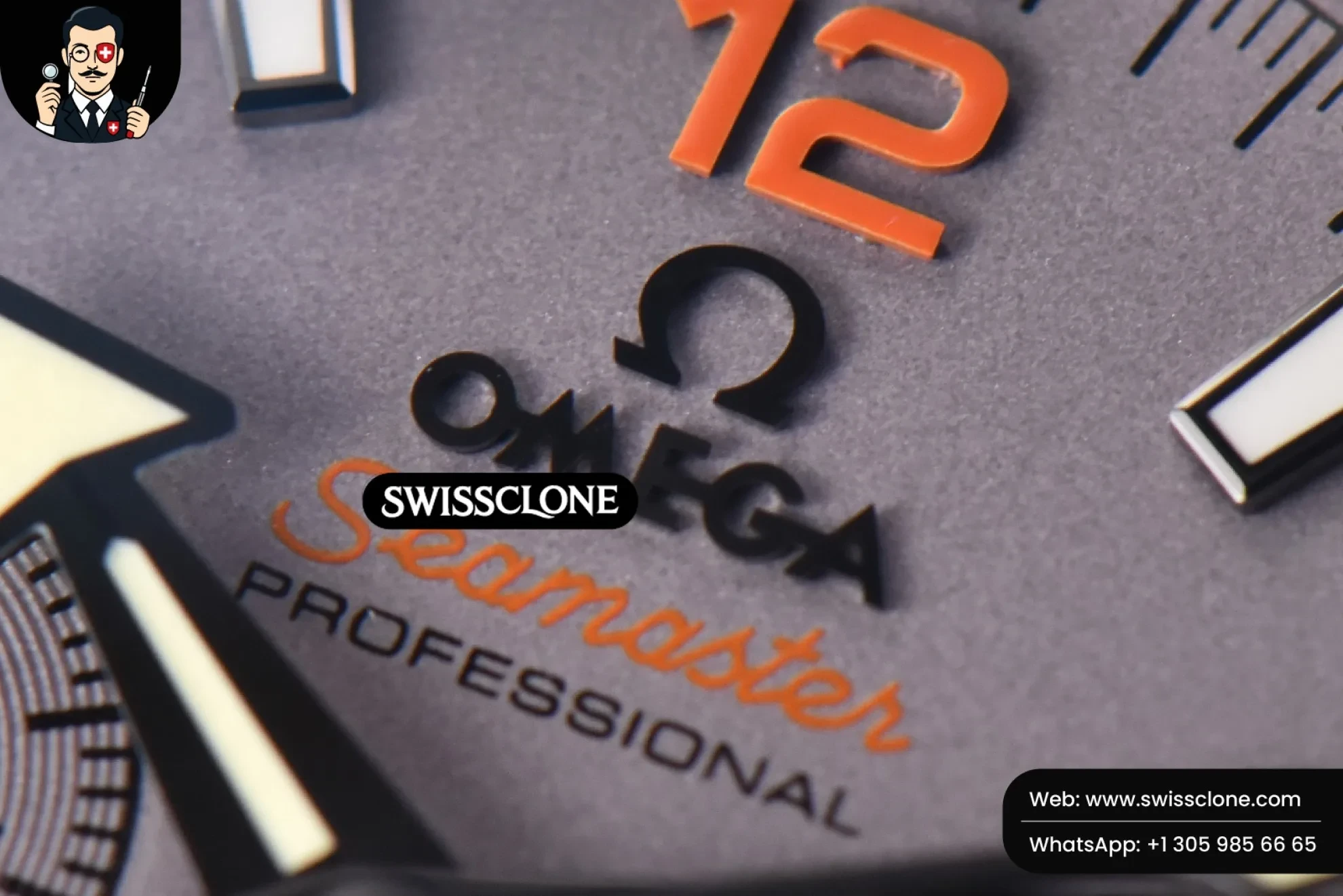 Omega Planet Ocean Chrono 45.5mm OMF Gray Dial Orange/Black Rubber 1:1 Super Clone - Lateral Case Thickness Profile