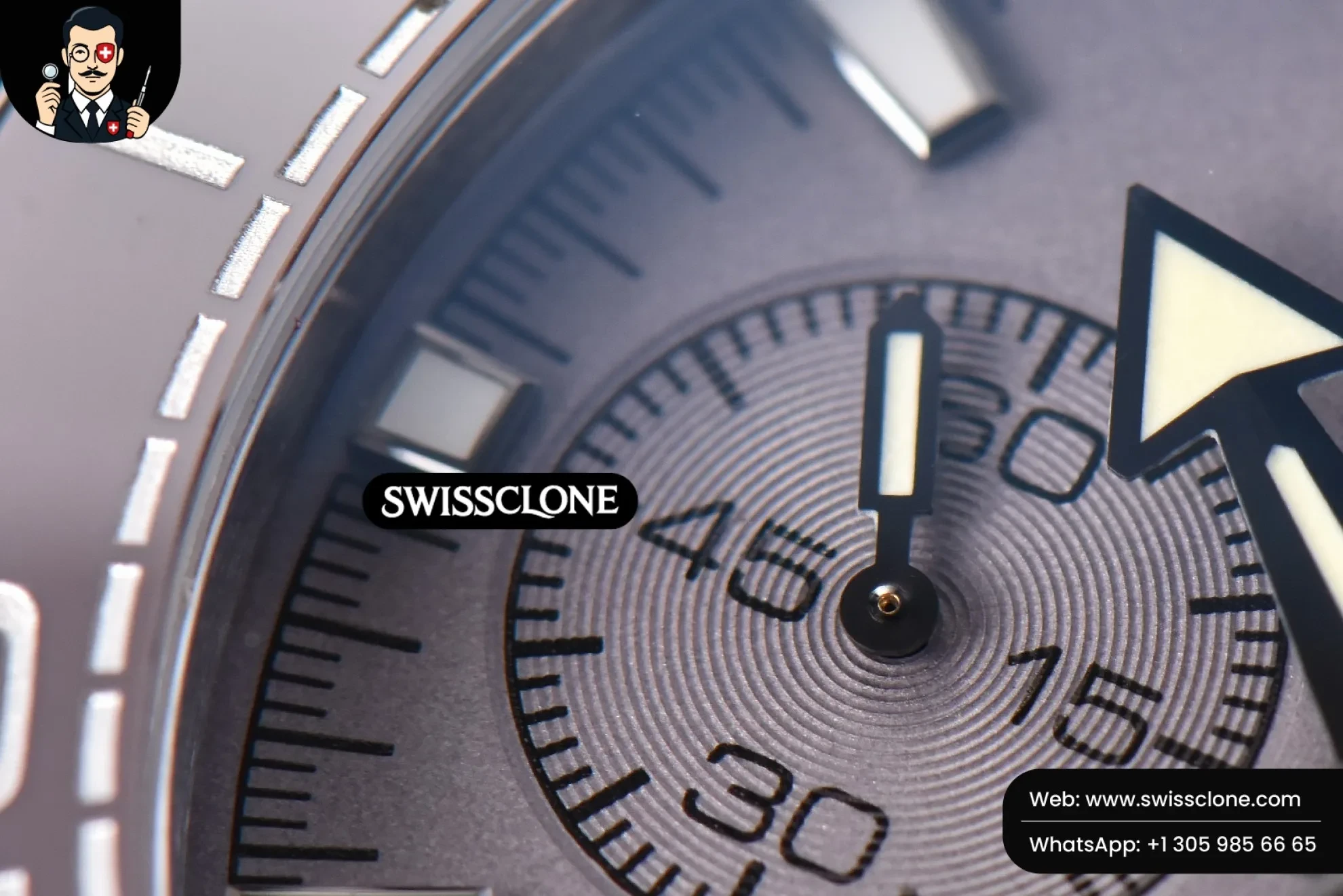 Omega Planet Ocean Chrono 45.5mm OMF Gray Dial Orange/Black Rubber 1:1 Super Clone - Bezel & Case Profile