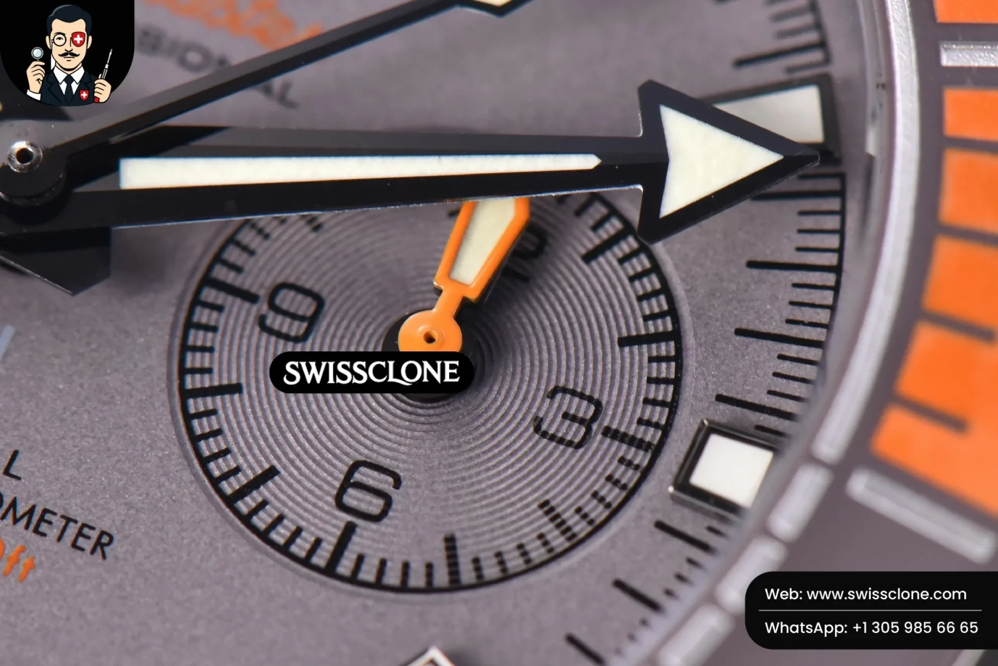Omega Planet Ocean Chrono 45.5mm OMF Gray Dial Orange/Black Rubber 1:1 Super Clone - Caseback & Cloned Calibre Movement