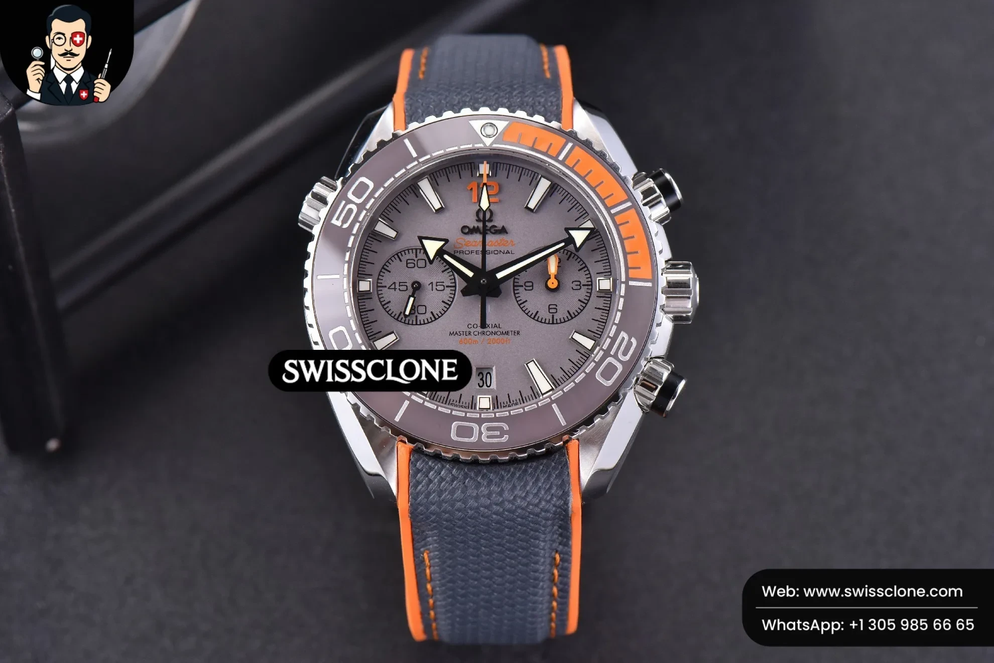 Omega Planet Ocean Chrono 45.5mm OMF Gray Dial Orange/Black Rubber