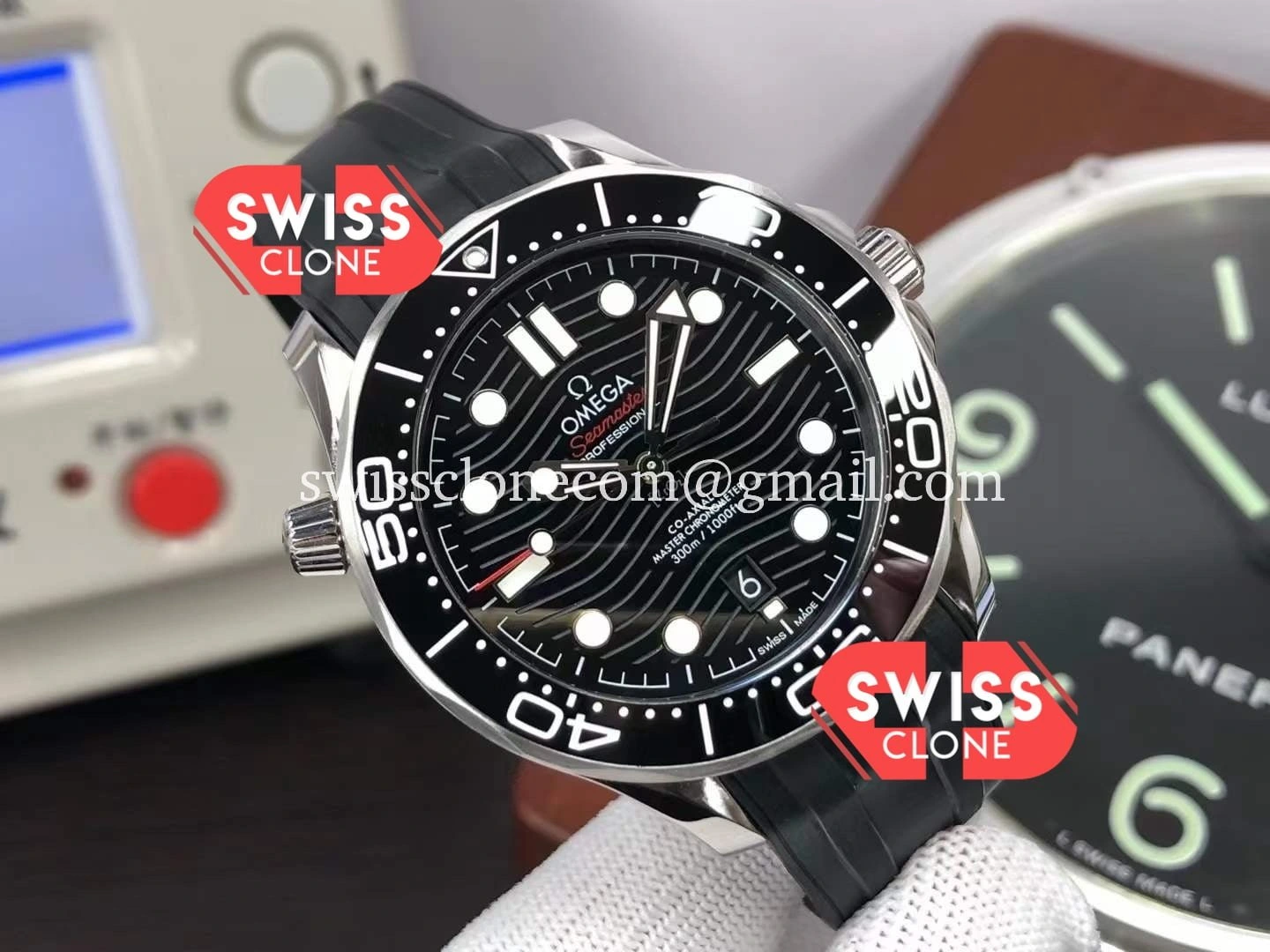 Omega Seamaster 300M Co-Axial Master Chronometer - 45-Degree Case Profile & Crown View | 1:1 Swiss Super Clone