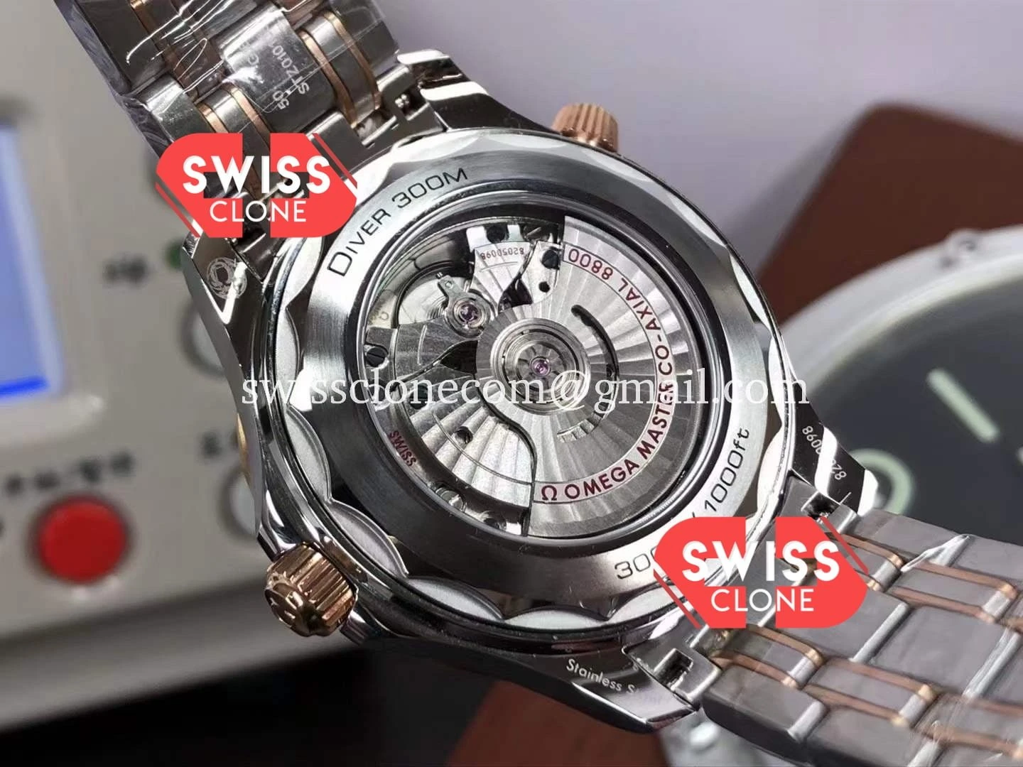 Omega Seamaster 300M Co-Axial Master Chronometer Blue Dial (SW-21664) 1:1 Super Clone - Crown Guard & Case Thickness Profile
