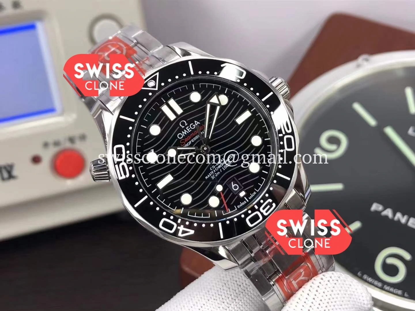Omega Seamaster 300M Master Chronometer Black 904L 1:1 Super Clone - Dial Macro Close-Up