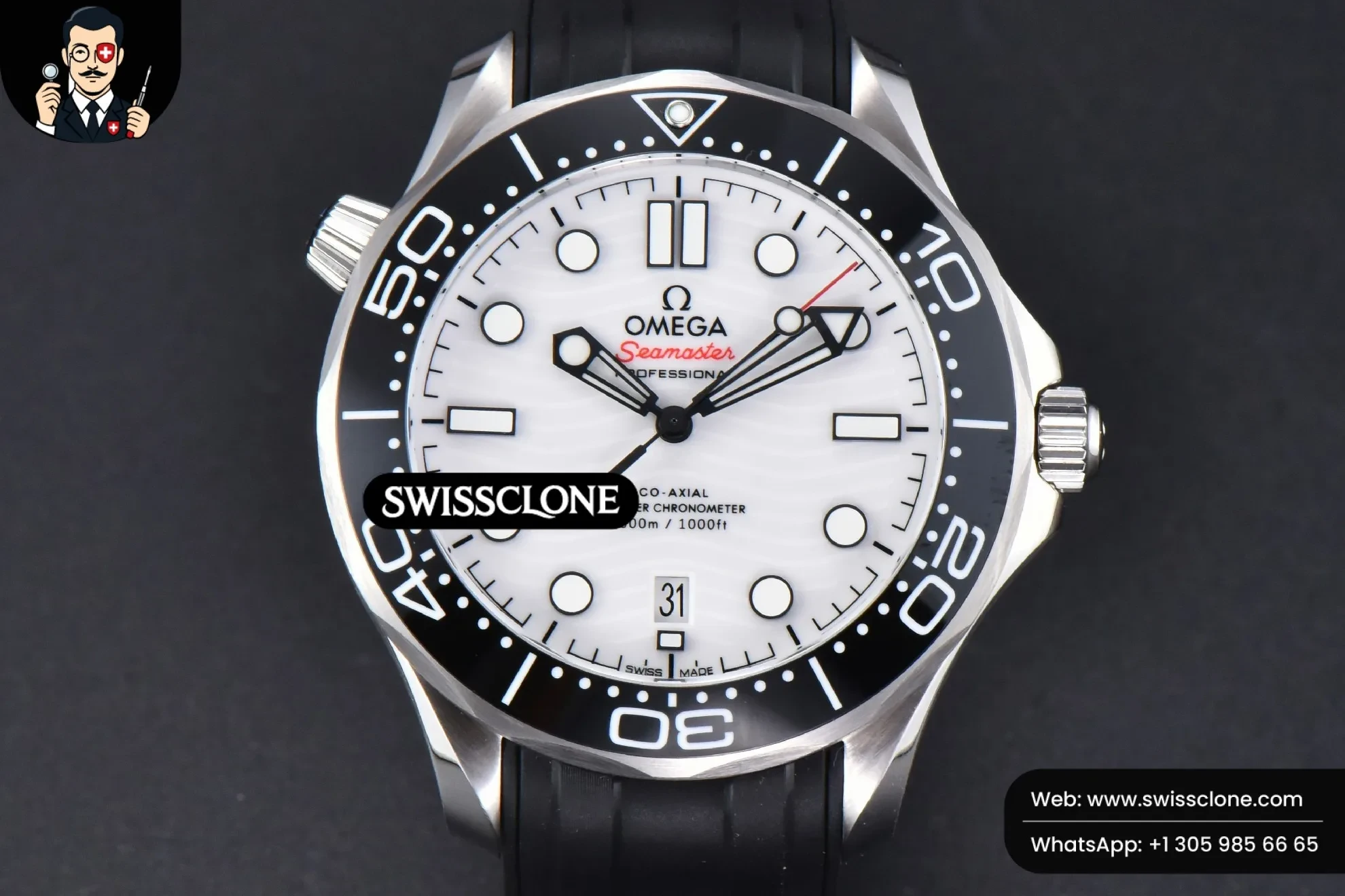 Omega Seamaster Diver 300M 42mm Black Ceramic White Dial Black Rubber