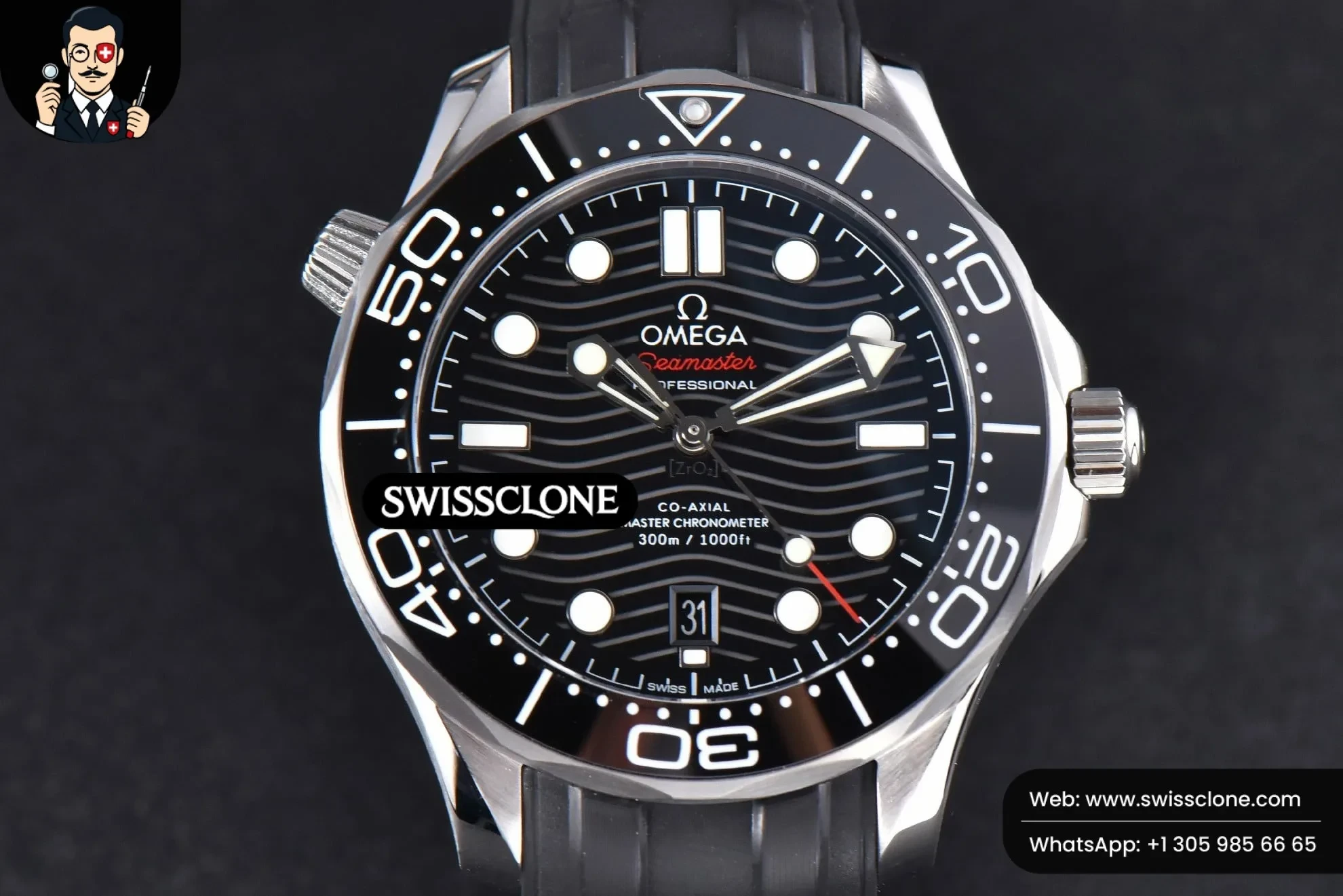 Omega Seamaster Diver 300M 42mm Black Dial Rubber