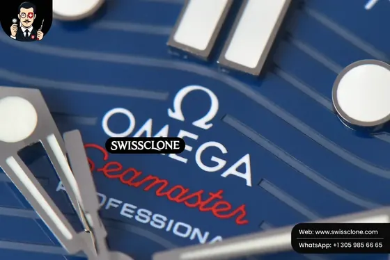 Omega Seamaster Diver 300M 42mm Blue Dial Rubber - Clasp, Bracelet & Buckle Detail | 1:1 Swiss Super Clone