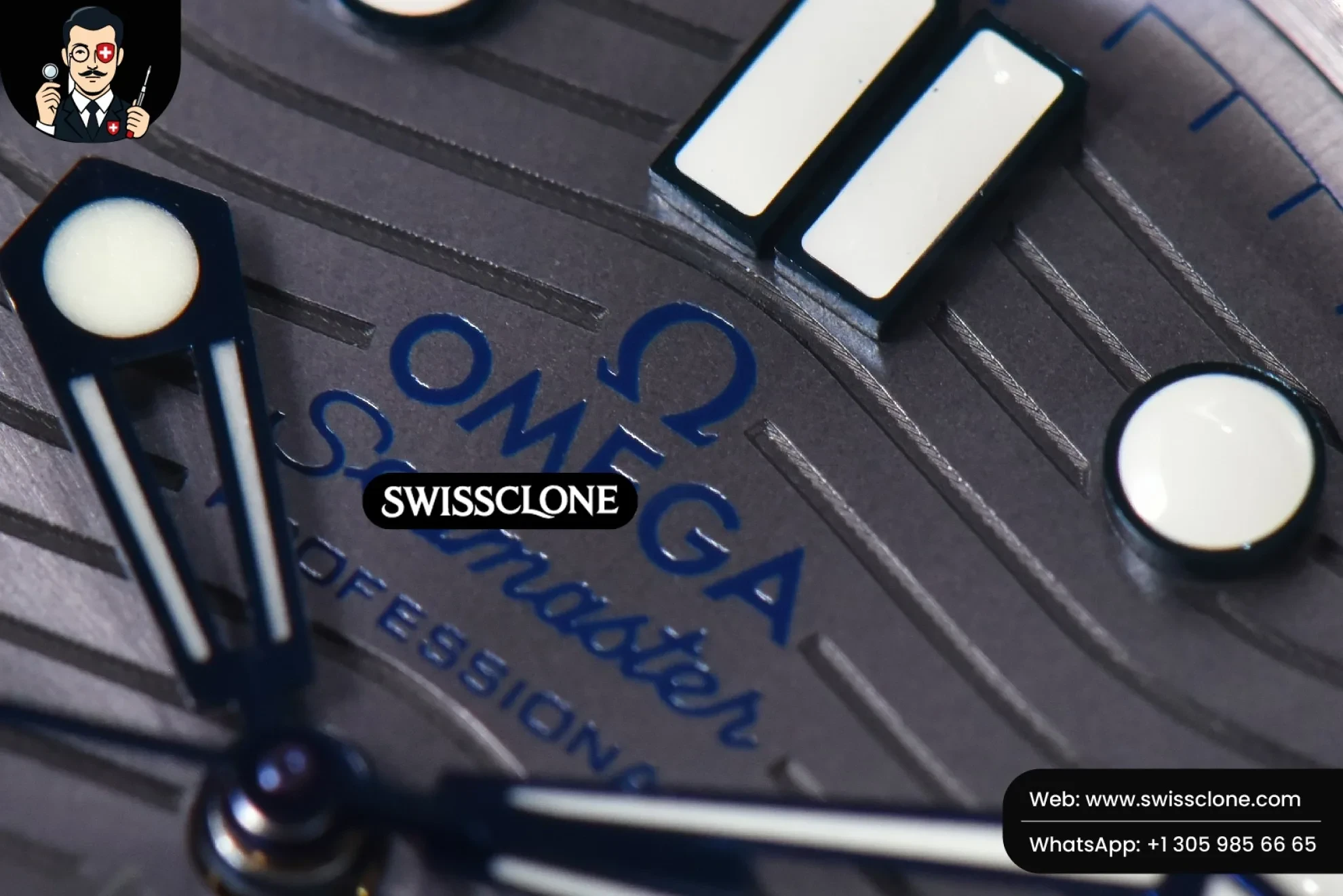 Omega Seamaster Diver 300M 42mm Gray Dial Nylon - Clasp, Bracelet & Buckle Detail | 1:1 Swiss Super Clone