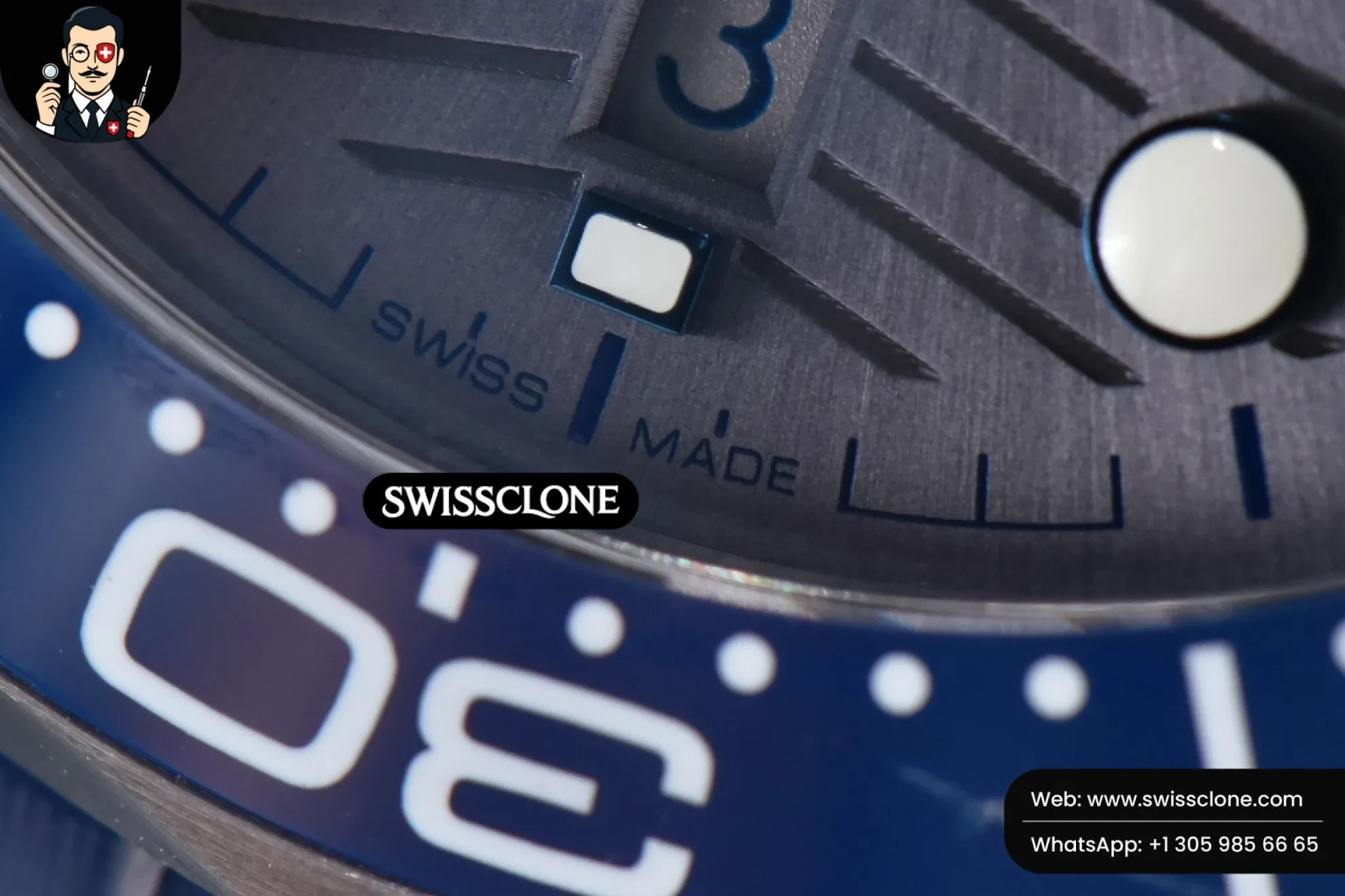Omega Seamaster Diver 300M 42mm Gray Dial Rubber - Clasp, Bracelet & Buckle Detail | 1:1 Swiss Super Clone