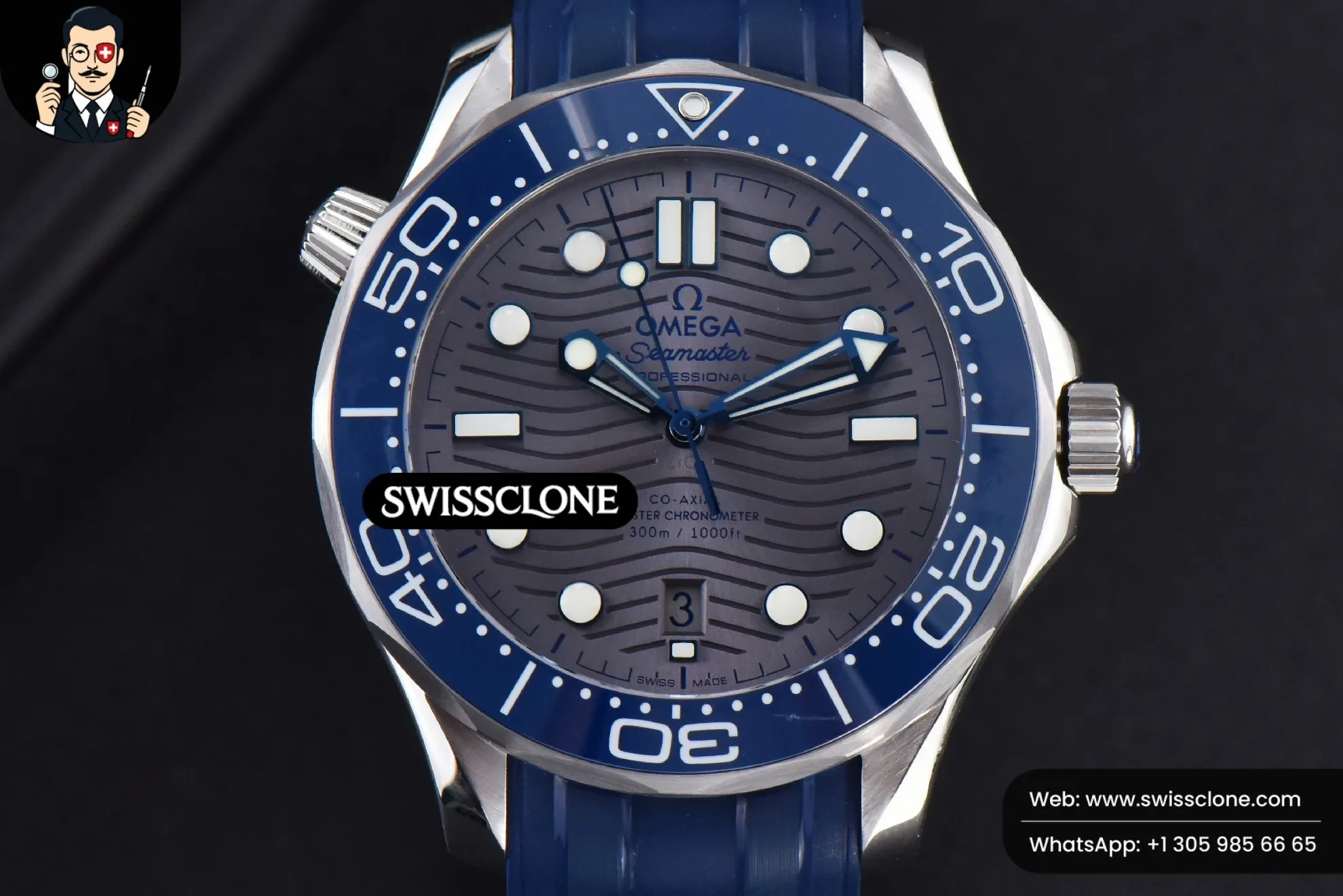 Omega Seamaster Diver 300M 42mm Gray Dial Rubber