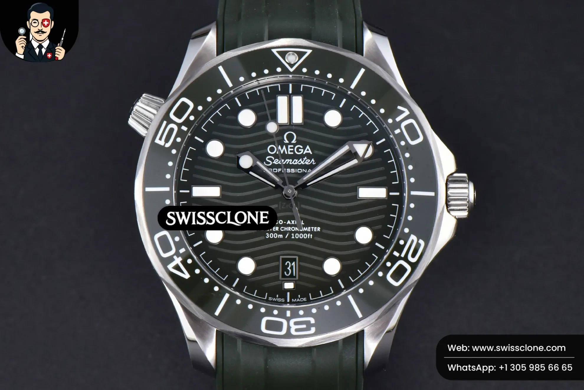 Omega Seamaster Diver 300M 42mm Green Ceramic Green Dial Green Rubber