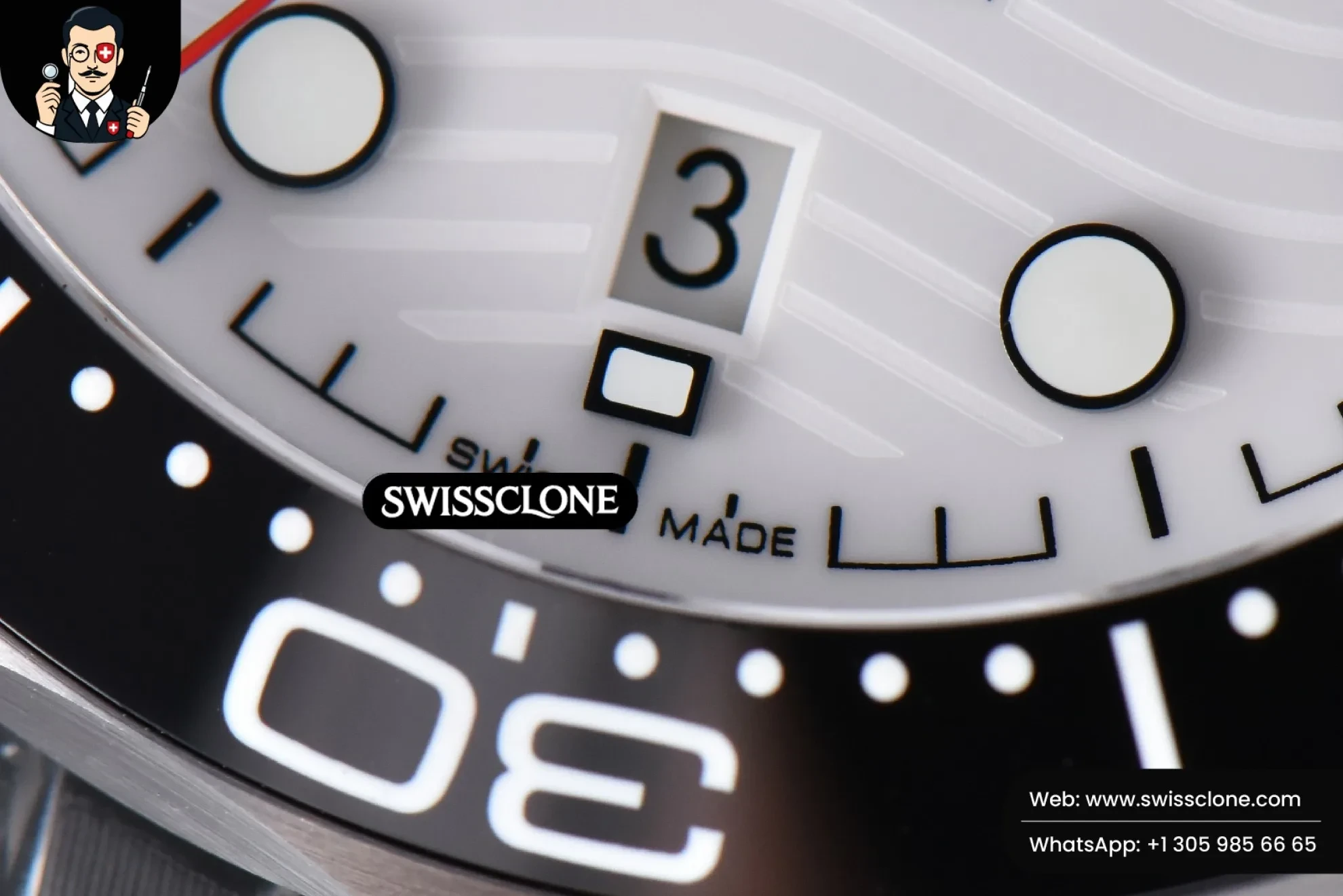 Omega Seamaster Diver 300M 42mm White Dial Rubber - Clasp, Bracelet & Buckle Detail | 1:1 Swiss Super Clone