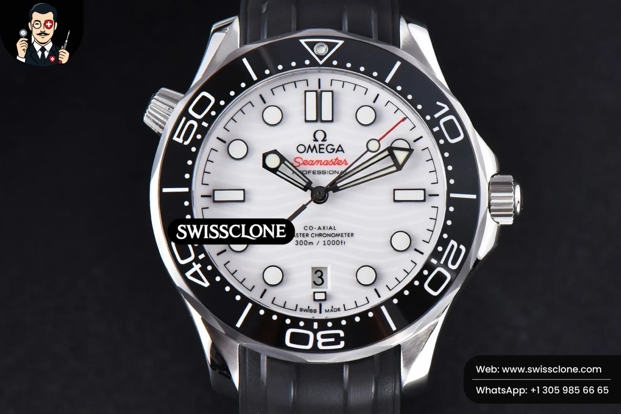 Omega Seamaster Diver 300M 42mm White Dial Rubber