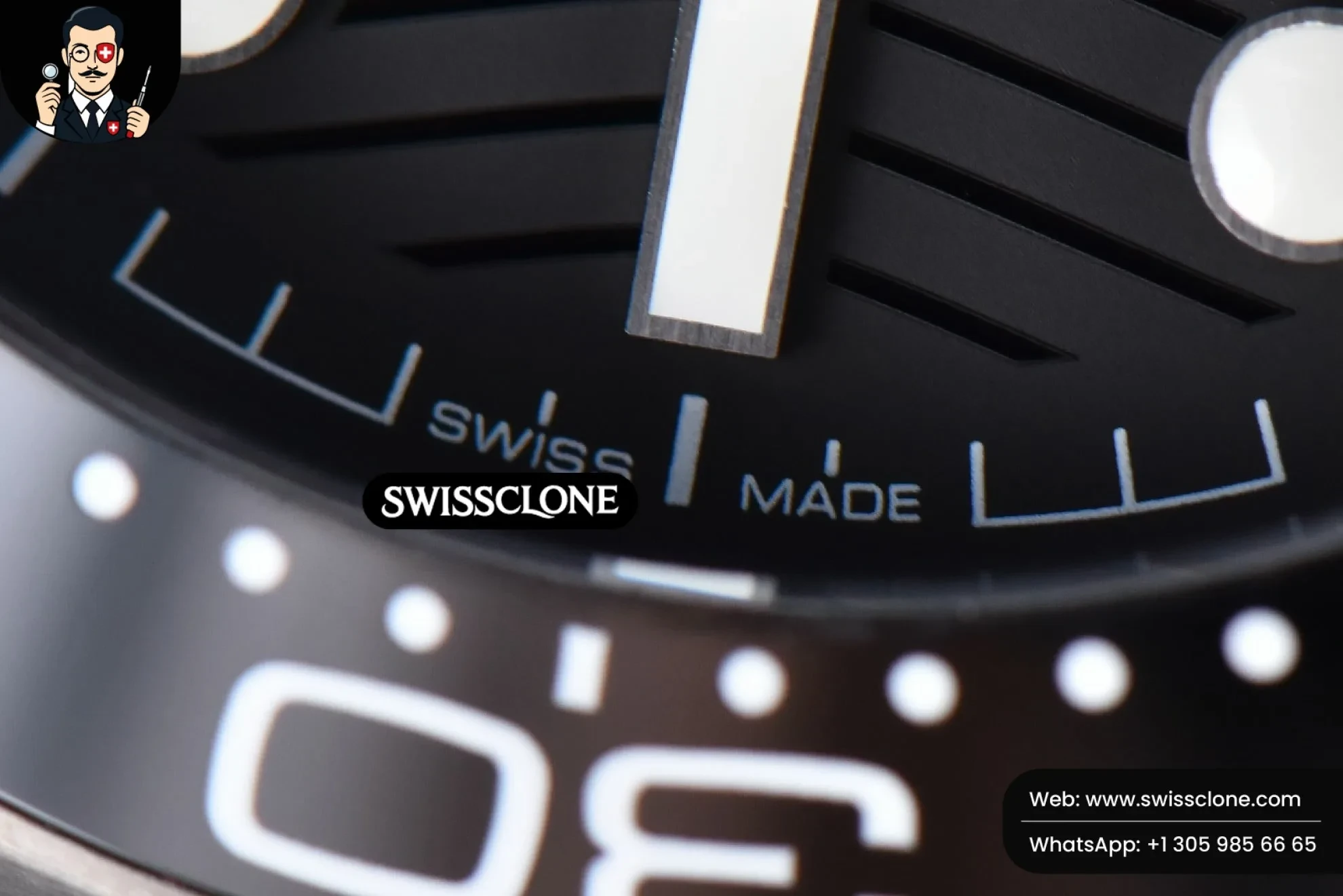 Omega Seamaster Diver Real Ceramic 300M 43.5MM Black Dial Rubber - Clasp, Bracelet & Buckle Detail | 1:1 Swiss Super Clone