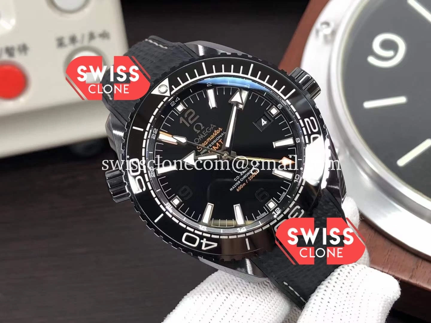 Omega Seamaster Planet Ocean Deep Black GMT 45.5MM - 45-Degree Case Profile & Crown View | 1:1 Swiss Super Clone