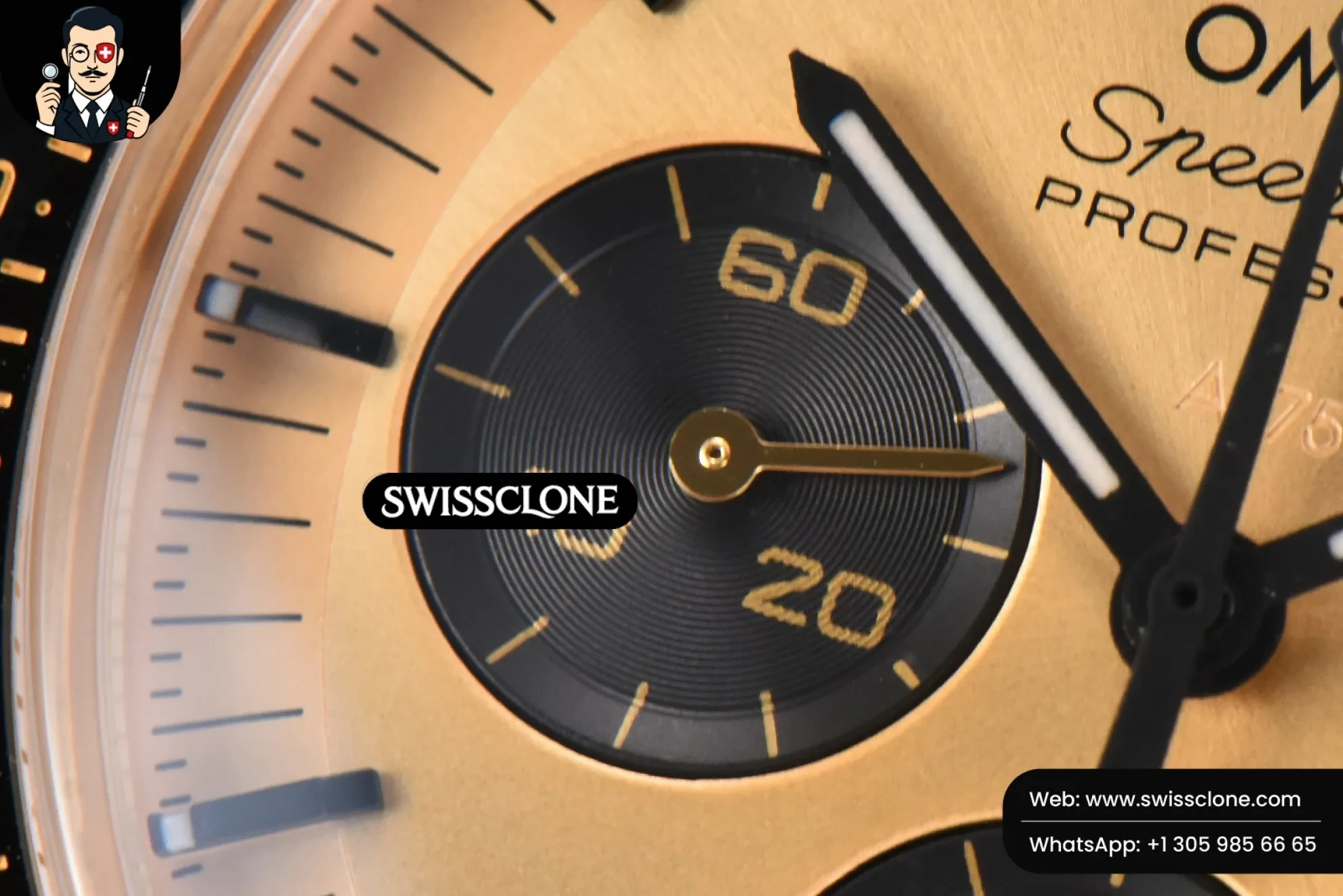 Omega Speedmaster Moonwatch 42.5mm V6SF Dial Black Rubber Manual Chrono 1:1 Super Clone - Caseback & Cloned Calibre Movement