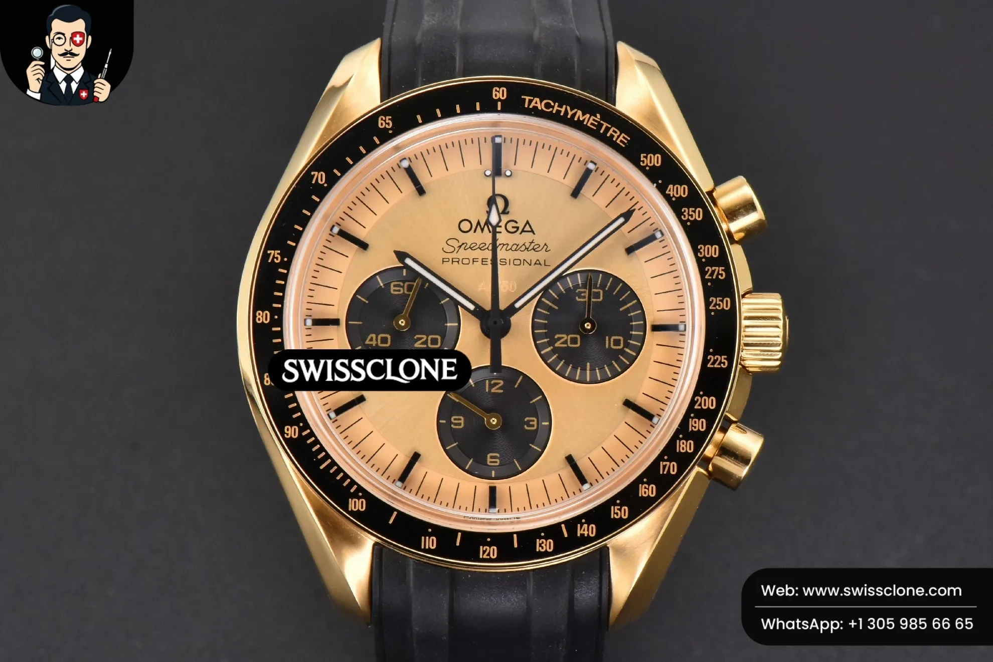 Omega Speedmaster Moonwatch 42.5mm V6SF Dial Black Rubber Manual Chrono
