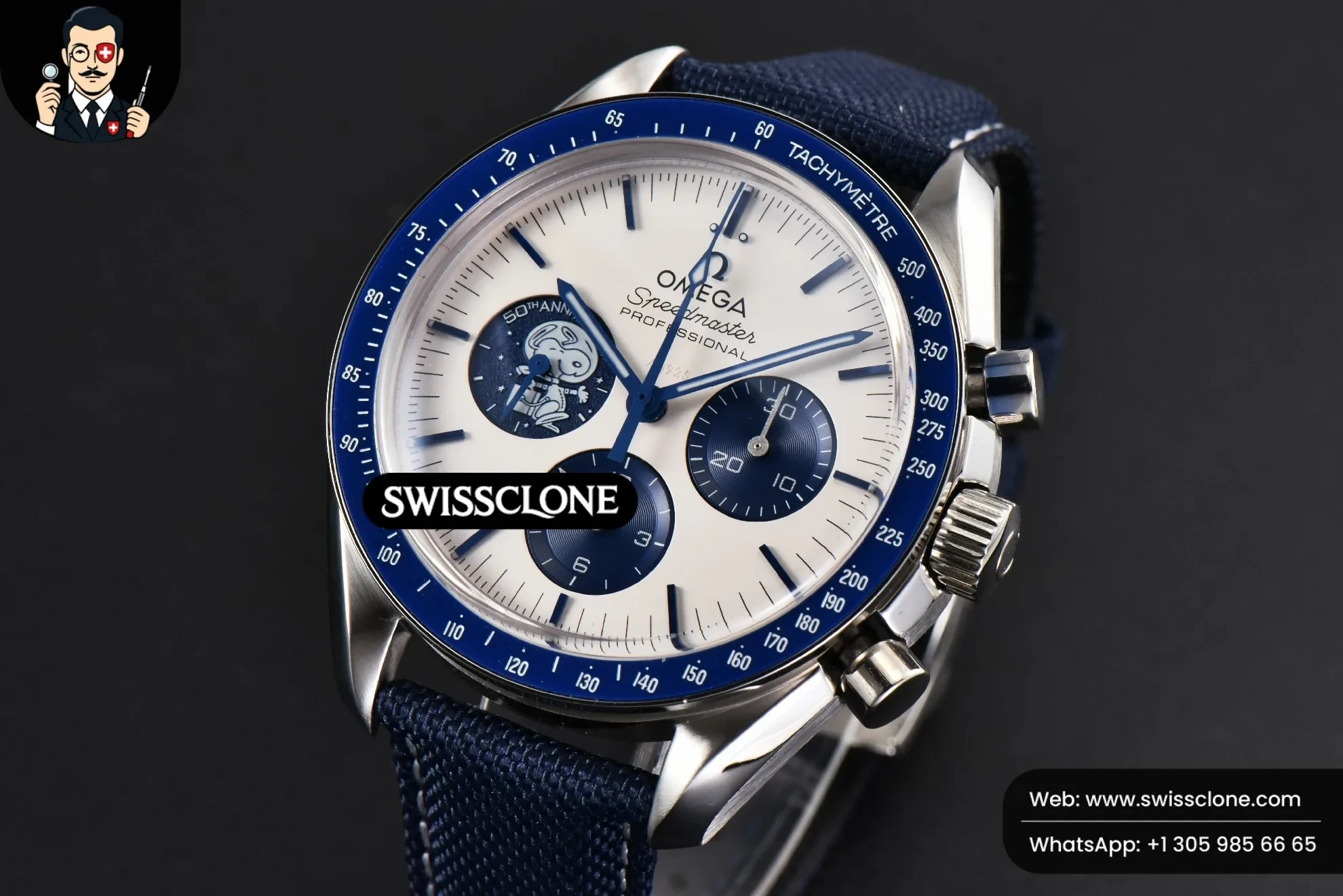 Omega Speedmaster Professional ‘Snoopy’ 50th Anniversary 42mm GSF Nylon A7750(Mod) 1:1 Super Clone Det - Bezel & Case Profile