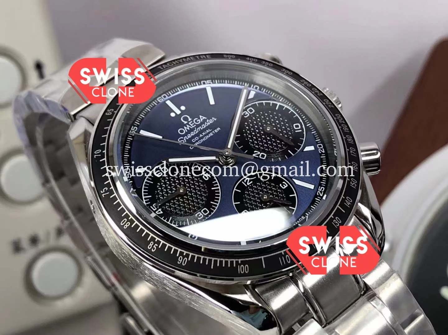 Omega Speedmaster Racing Blue Dial 904L 1:1 Super Clone - Bezel & Case Profile