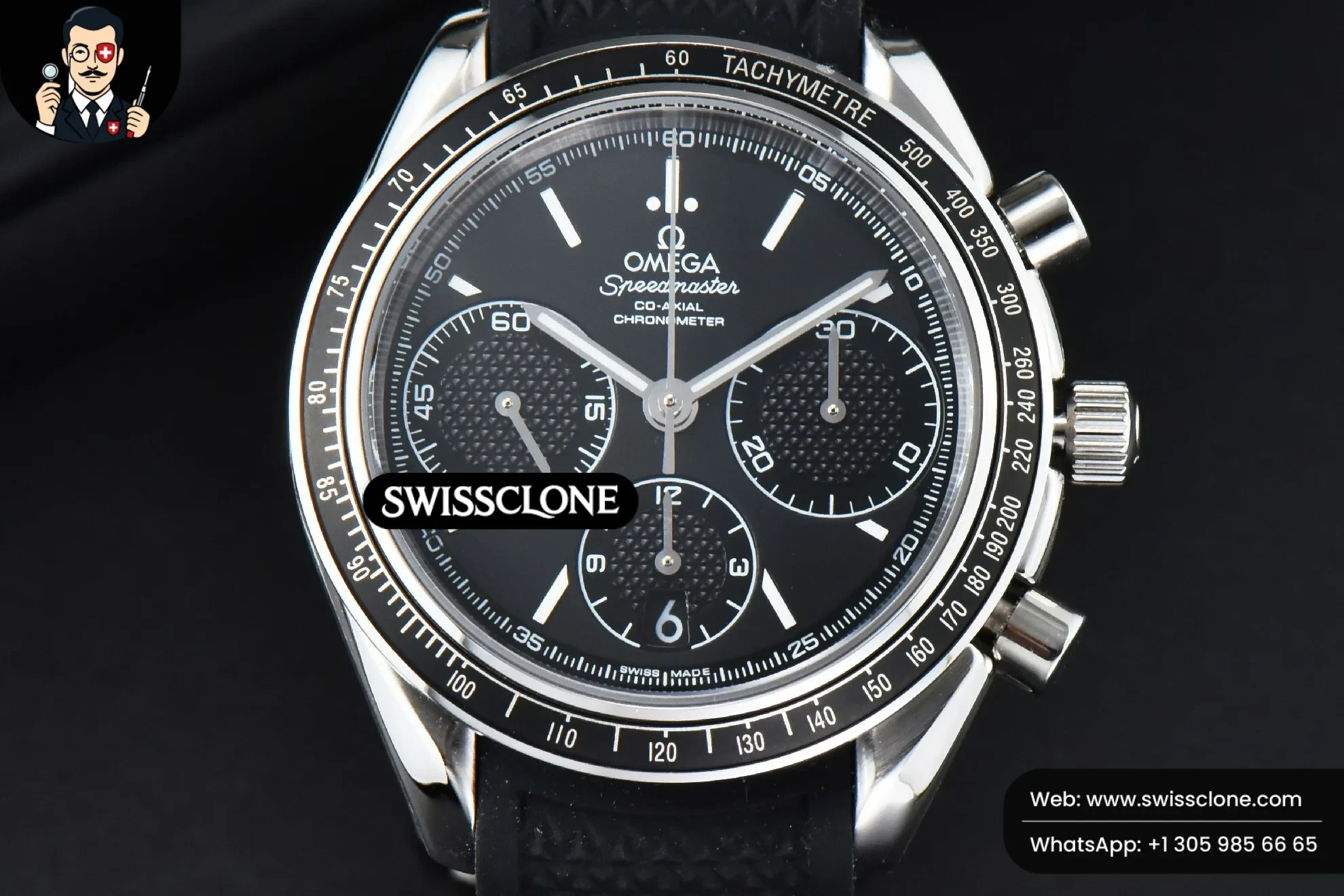 Omega Speedmaster Racing Master 40mm HRF Black Dial Black Rubber