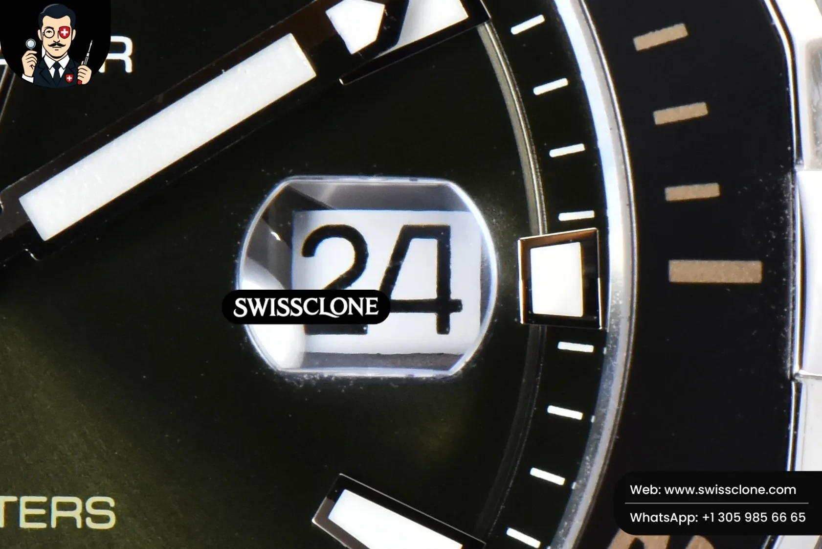 Omega Tag Heuer Aquaracer 300M 41mm OF Black Dial Green Nylon SW200 1:1 Super Clone - Caseback & Cloned Calibre Movement