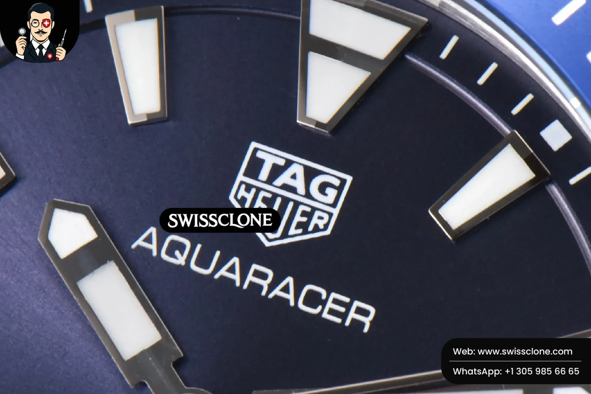 Omega Tag Heuer Aquaracer 300M 41mm OF Purple Dial Blue Rubber 1:1 Super Clone - Clasp & Bracelet Finishing