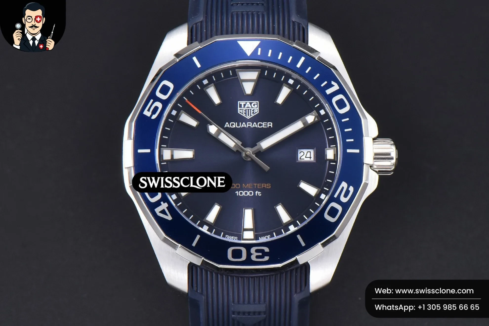 Tag Heuer Aquaracer 300M 41mm OF Purple Dial Blue Rubber