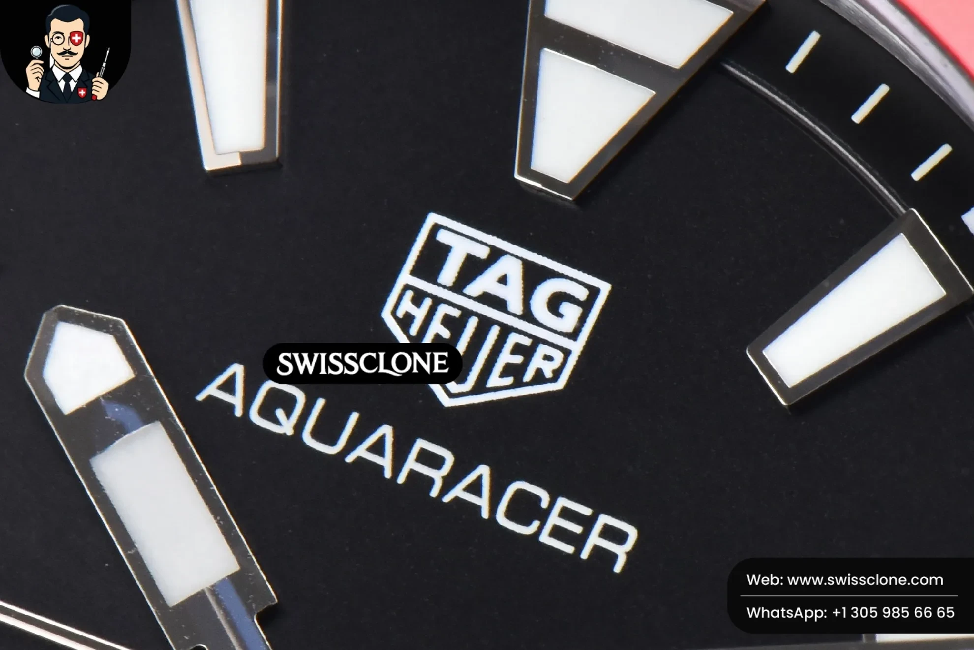 Omega Tag Heuer Aquaracer 300M 41mm OF Red Bezel Black Dial SW200 1:1 Super Clone - Caseback & Cloned Calibre Movement