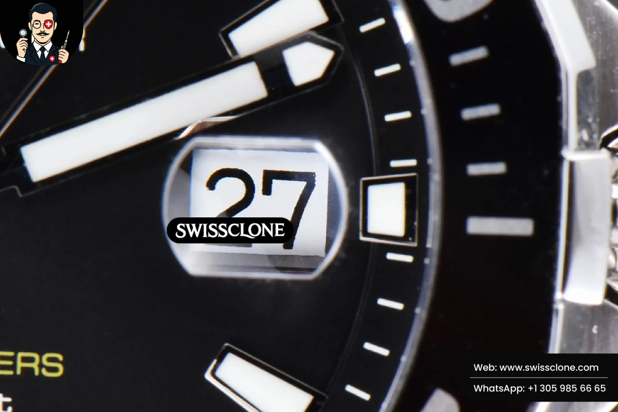 Omega Tag Heuer Aquaracer 300M OF 43mm Black Dial Rubber Quartz 1:1 Super Clone - On-Wrist Presence View