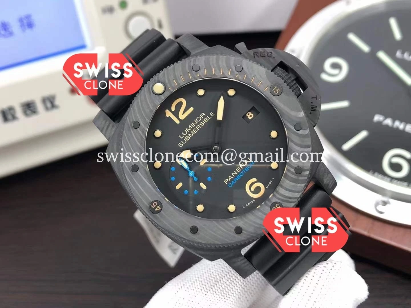 Panerai Luminor 1950 Submersible PAM616 Carbotech 1:1 Super Clone - Dial Macro Close-Up