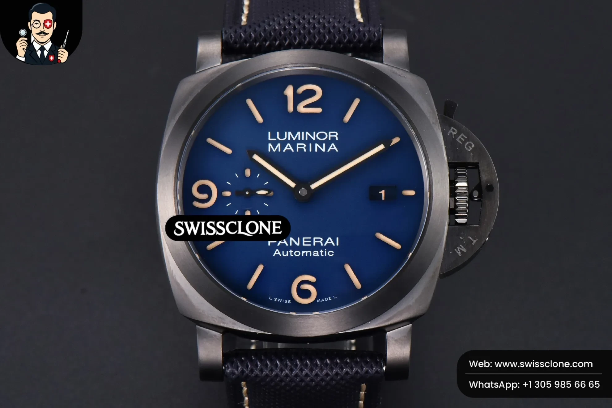 Panerai PAM1021 TTF 44mm Blue Dial Blue Nato P9010